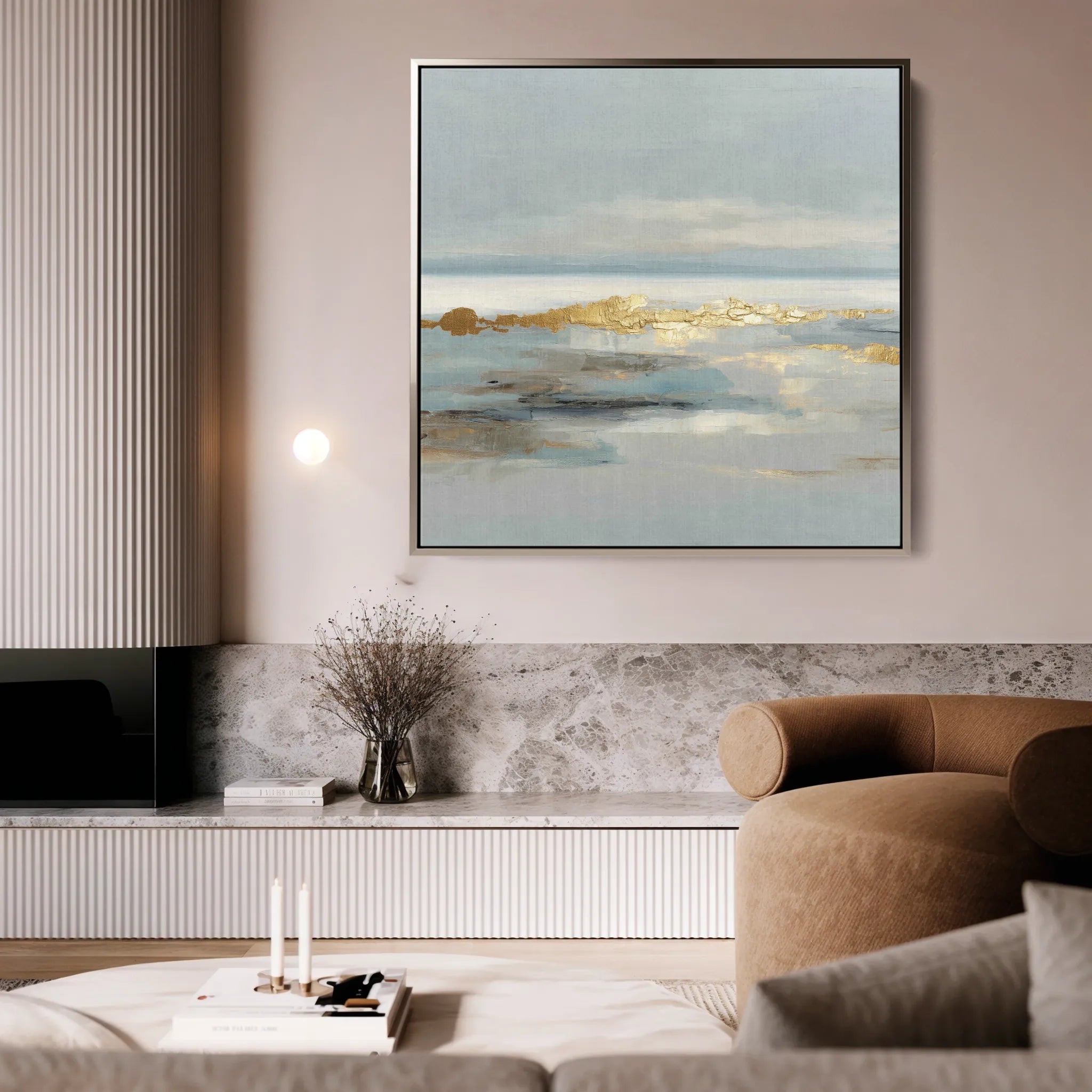 Abstract 810 Canvas Art 16" x 16" / 40 x 40 cm / Black