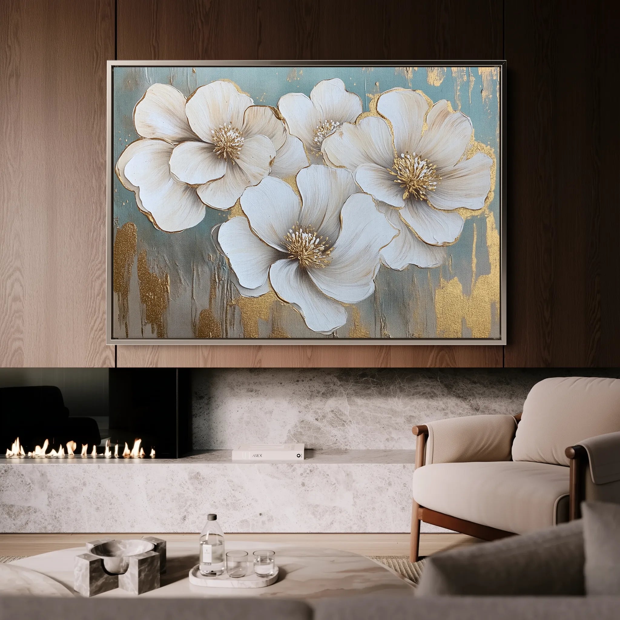 Floral 810 Canvas Art 18" x 24" / 45 x 60 cm / Black