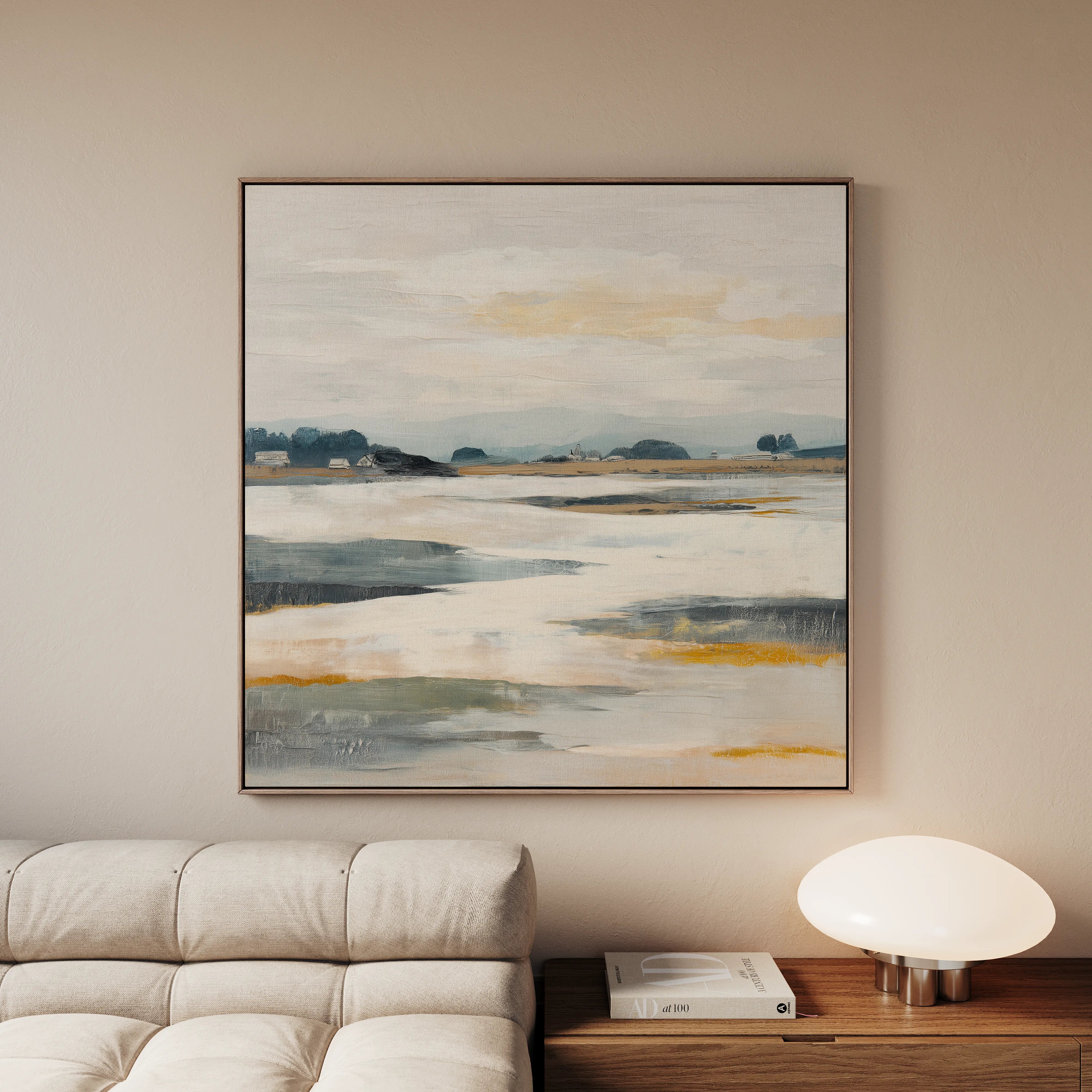 Abstract 811 Canvas Art 16" x 16" / 40 x 40 cm / Black