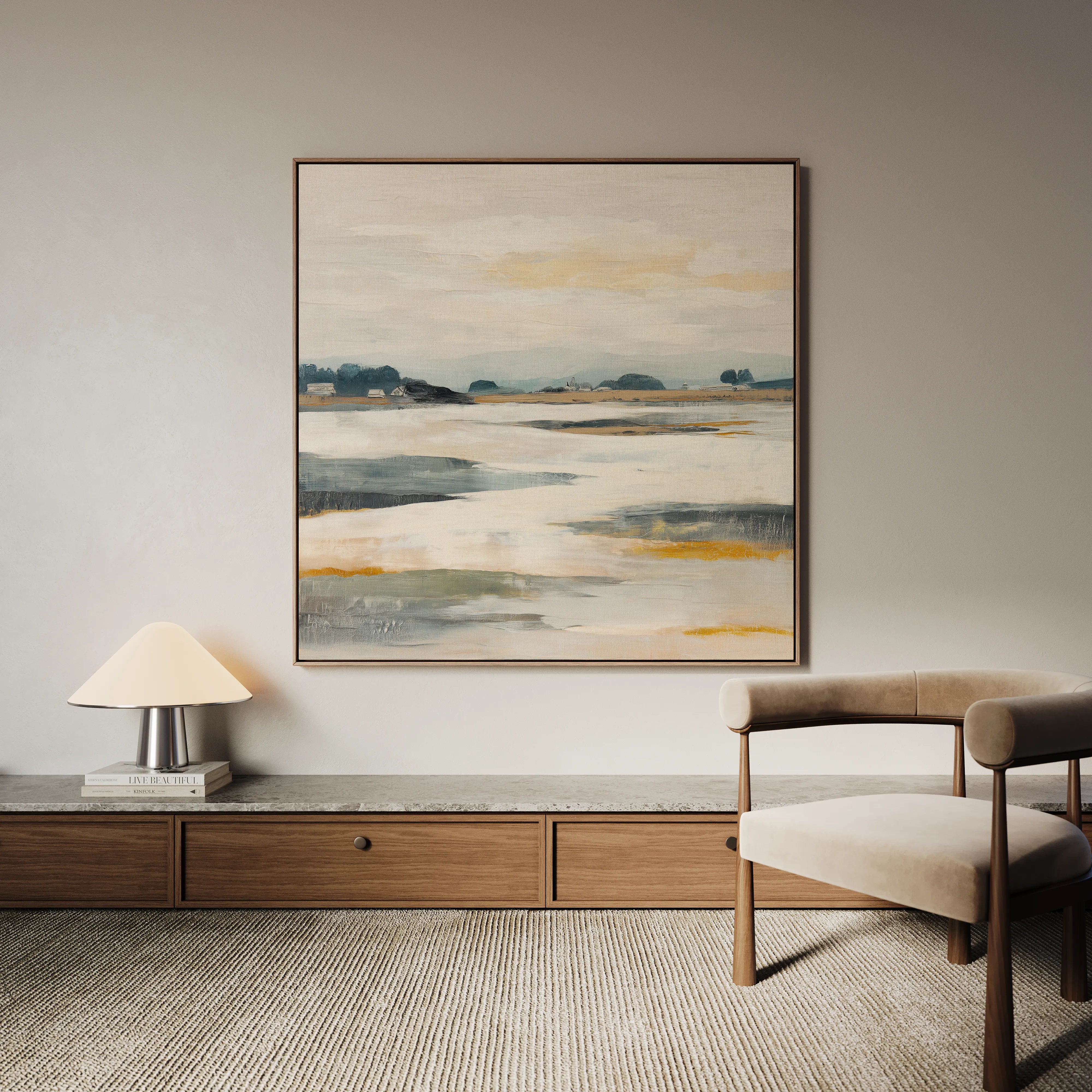 Abstract 811 Canvas Art 16" x 16" / 40 x 40 cm / Black