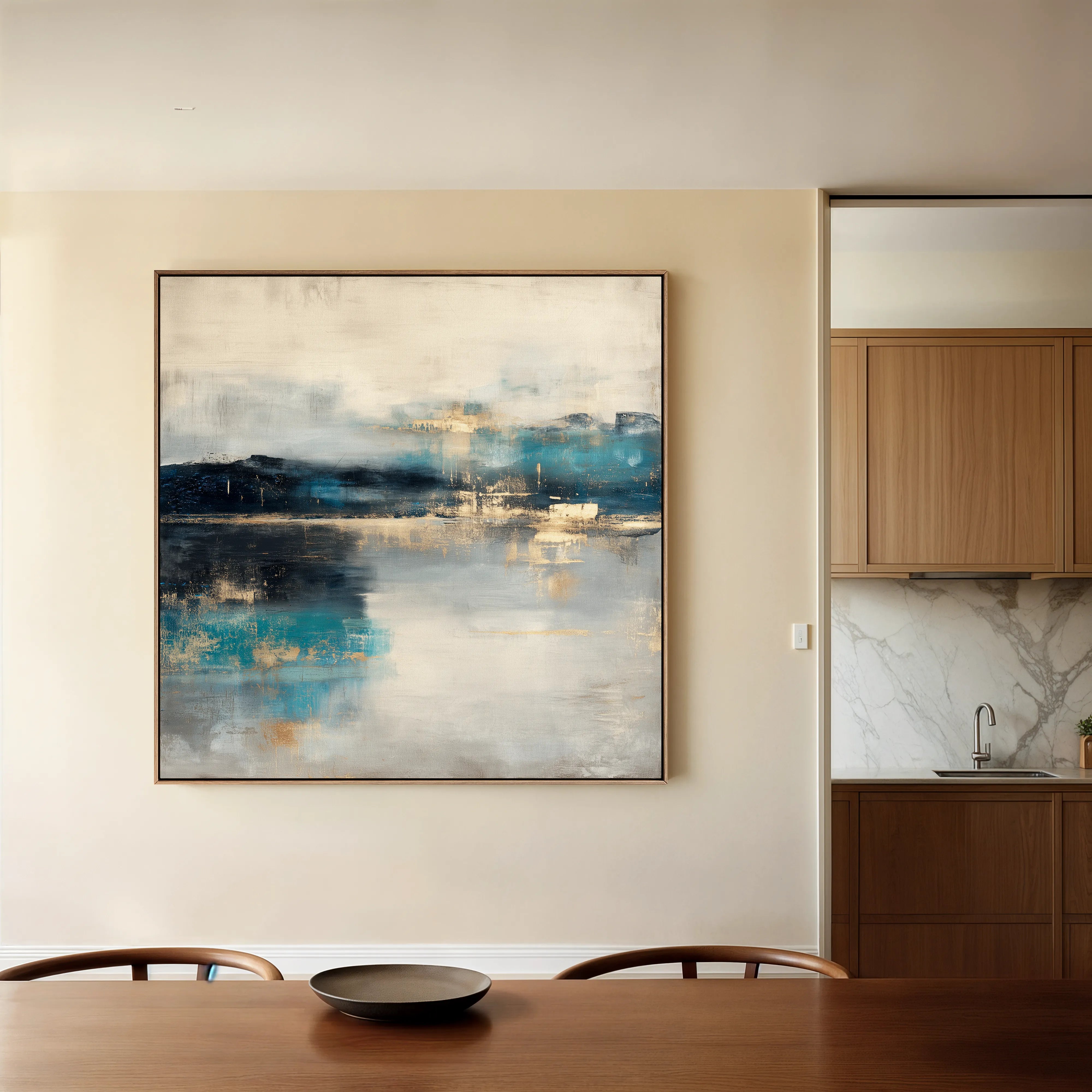 Abstract 812 Canvas Art 16" x 16" / 40 x 40 cm / Black