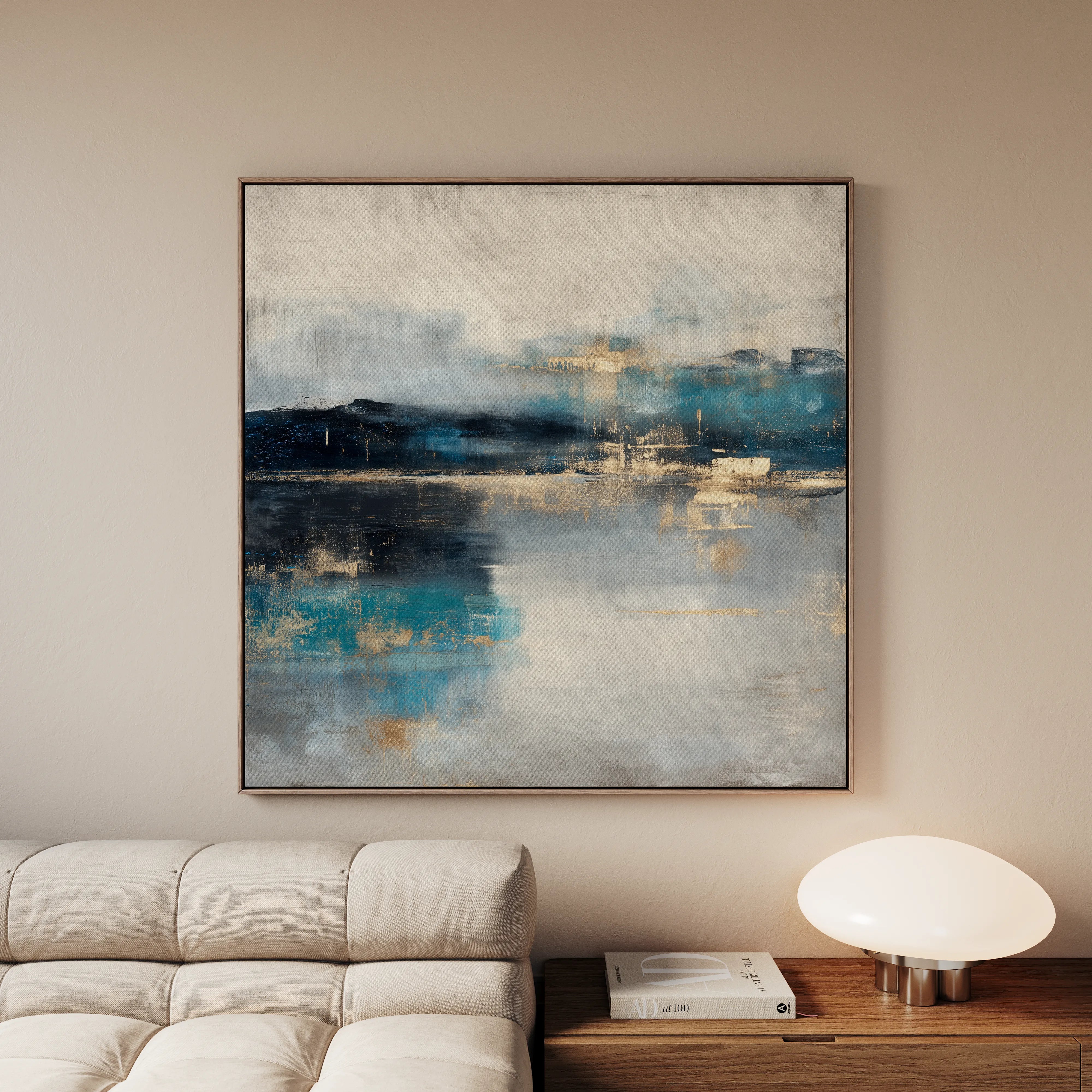 Abstract 812 Canvas Art 16" x 16" / 40 x 40 cm / Black