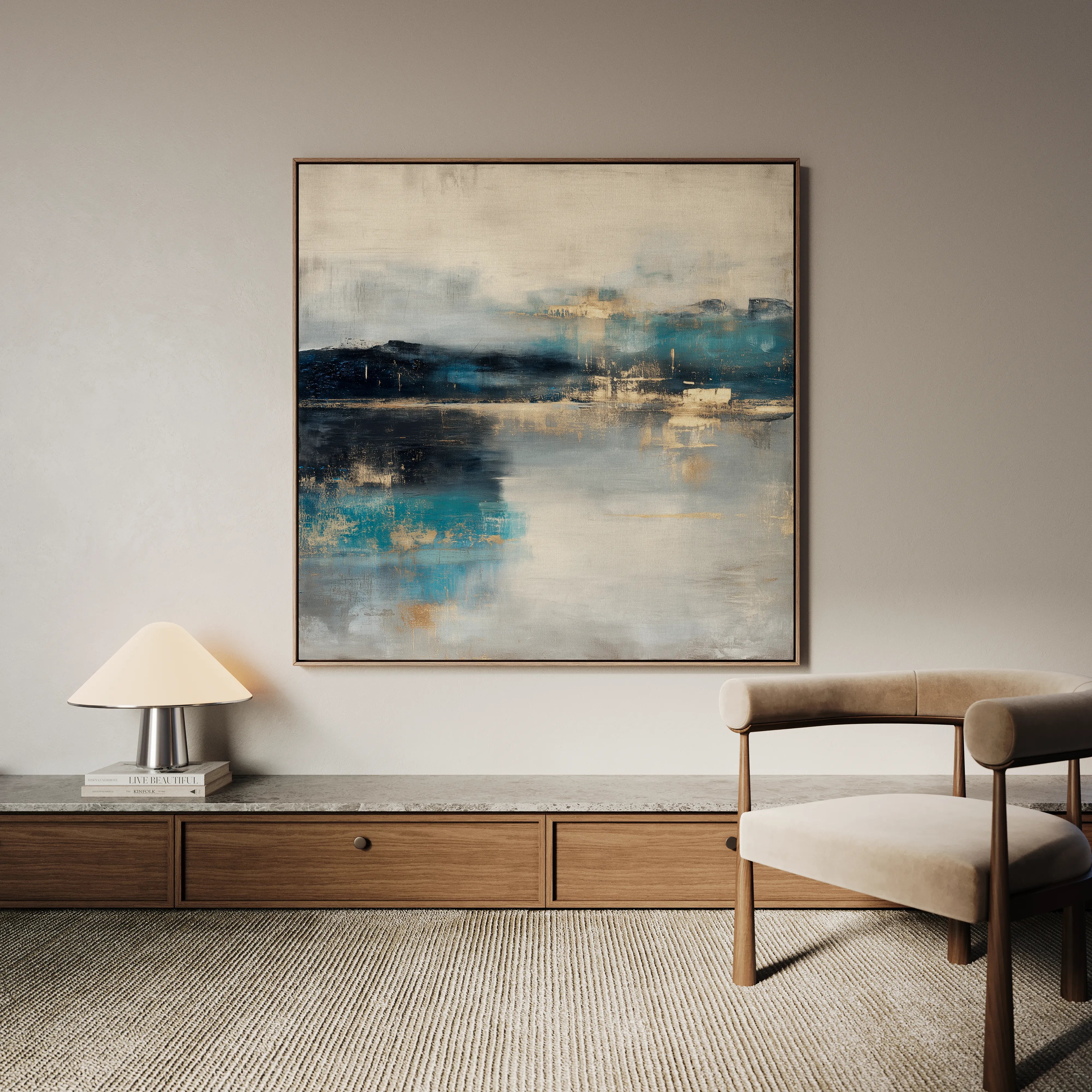 Abstract 812 Canvas Art 16" x 16" / 40 x 40 cm / Black