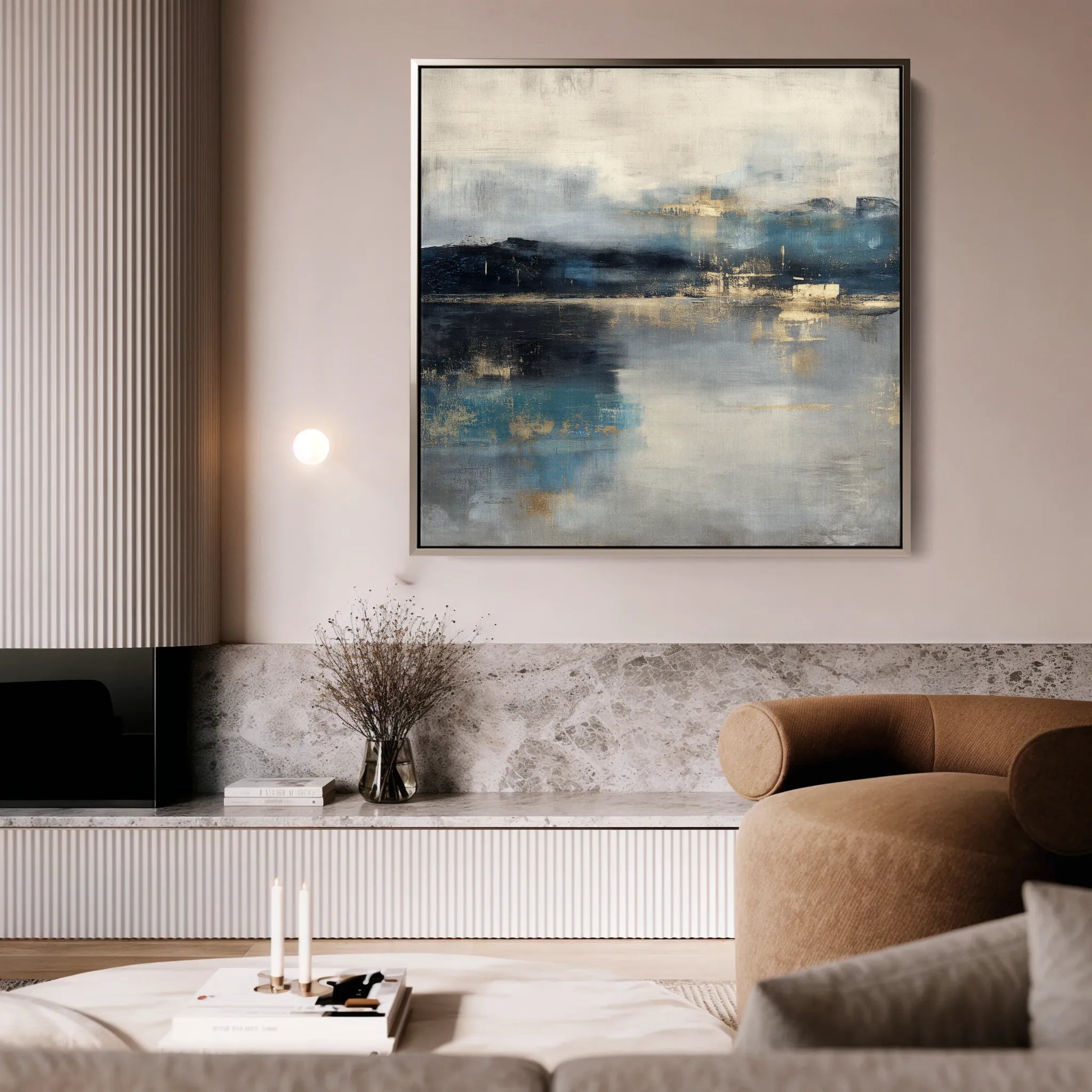 Abstract 812 Canvas Art 16" x 16" / 40 x 40 cm / Black