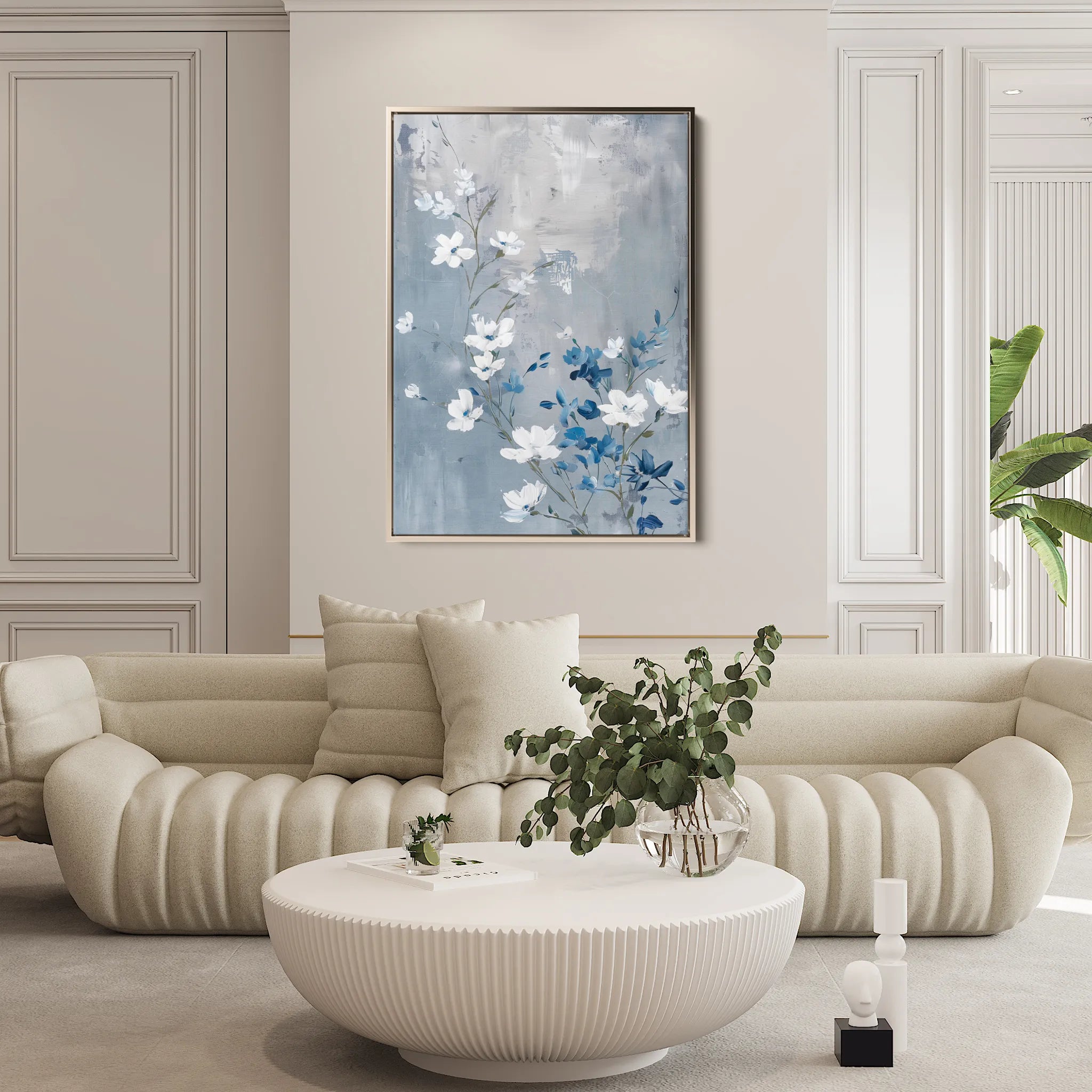 Floral 812 Canvas Art 18" x 24" / 45 x 60 cm / Black
