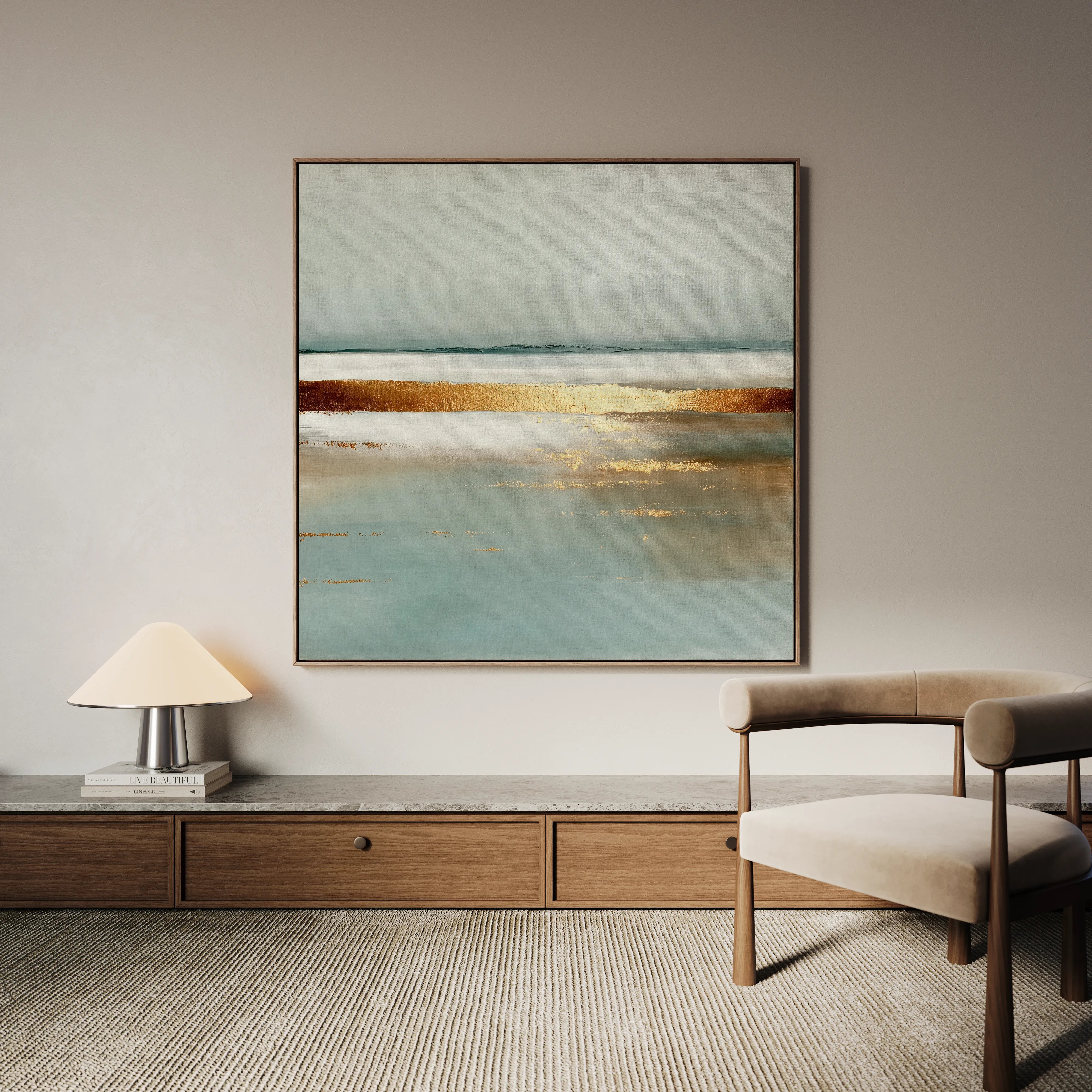 Abstract 813 Canvas Art 16" x 16" / 40 x 40 cm / Black