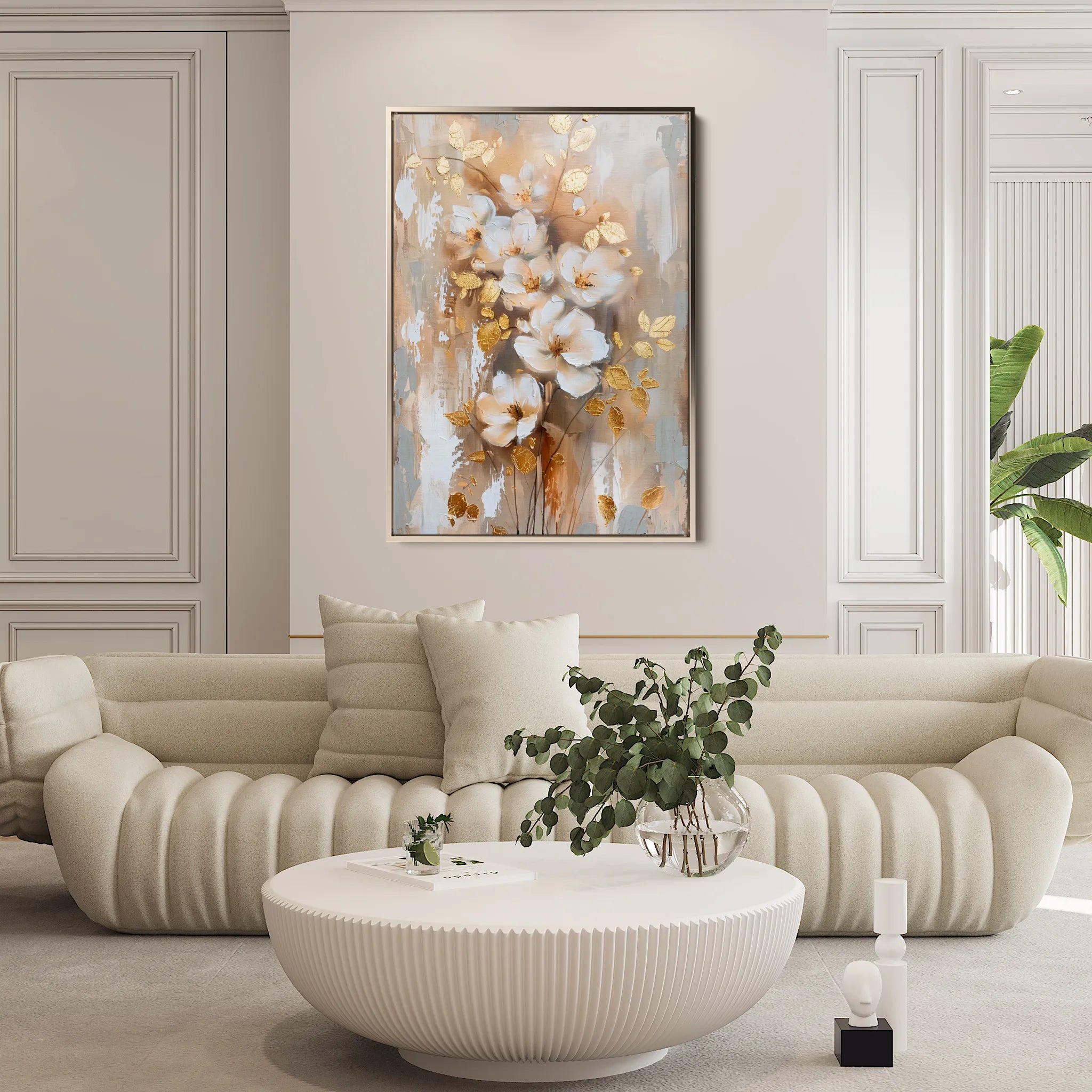 Floral 813 Canvas Art 18" x 24" / 45 x 60 cm / Black