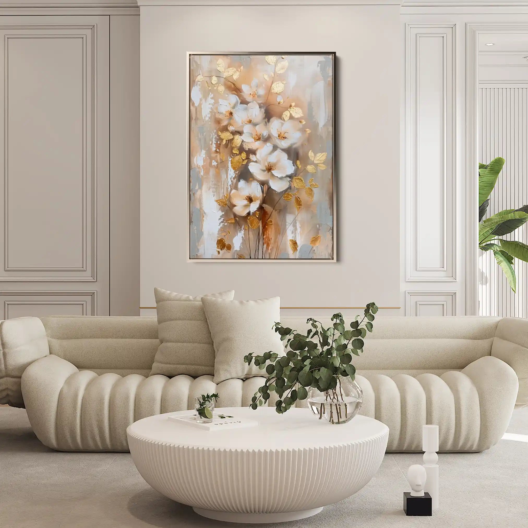 Floral 813 Canvas Art 60 x 40 cm / Black