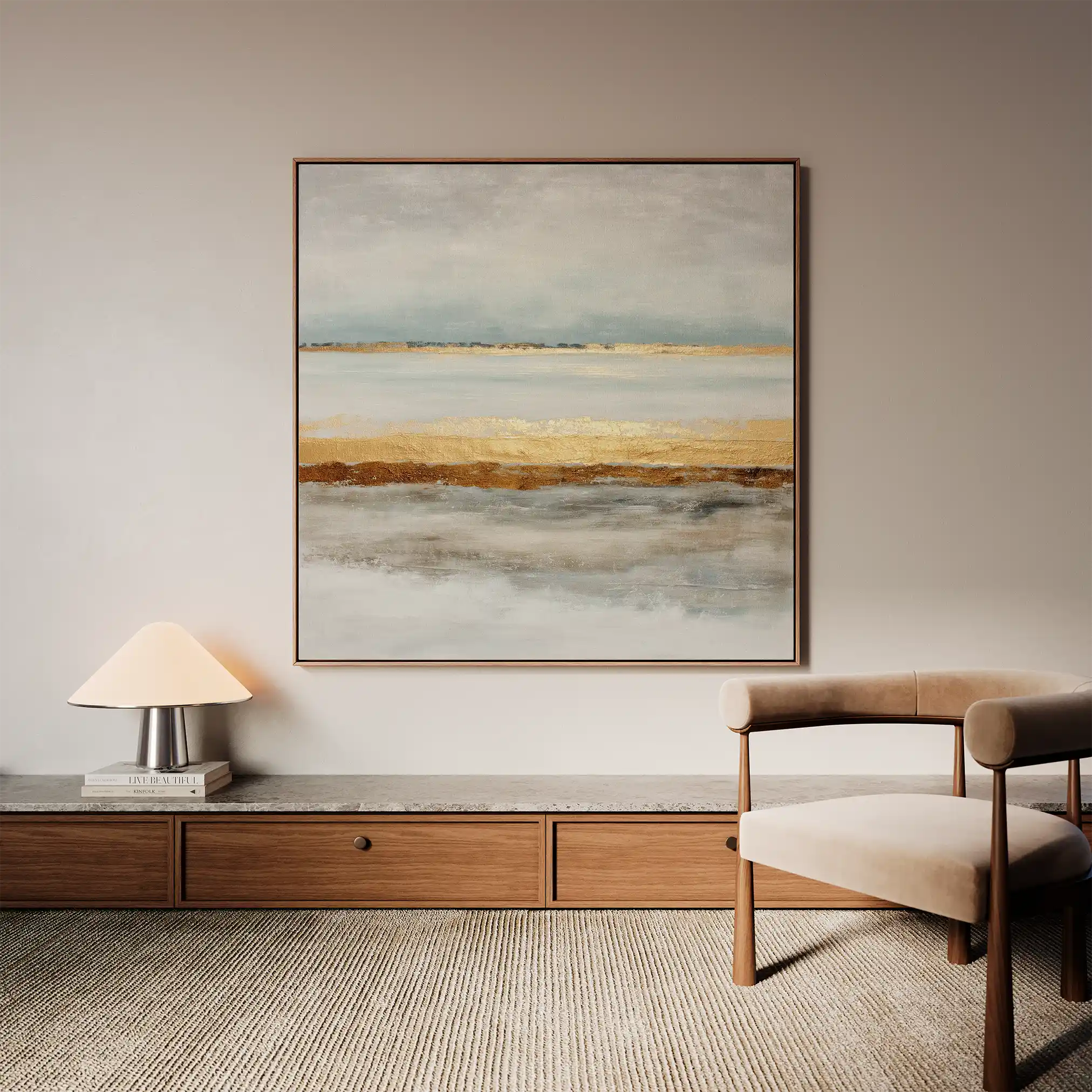 Abstract 814 Canvas Art 16" x 16" / 40 x 40 cm / Black