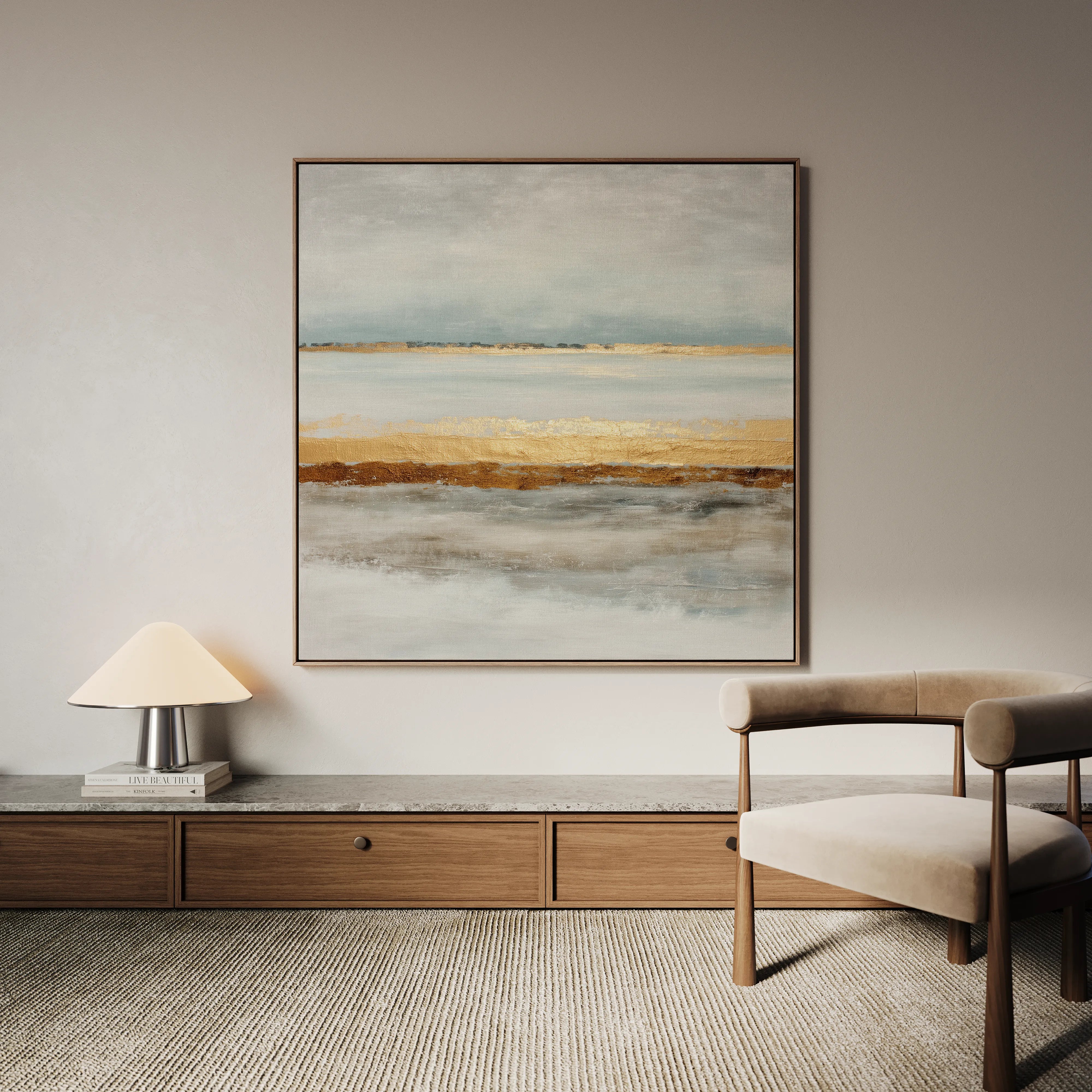 Abstract 814 Canvas Art 16" x 16" / 40 x 40 cm / Black