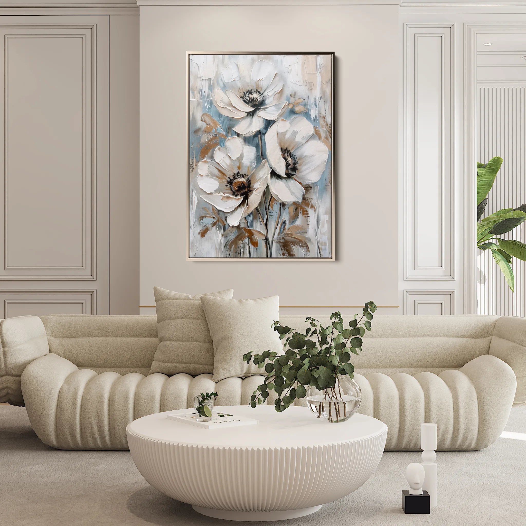 Floral 814 Canvas Art 18" x 24" / 45 x 60 cm / Black