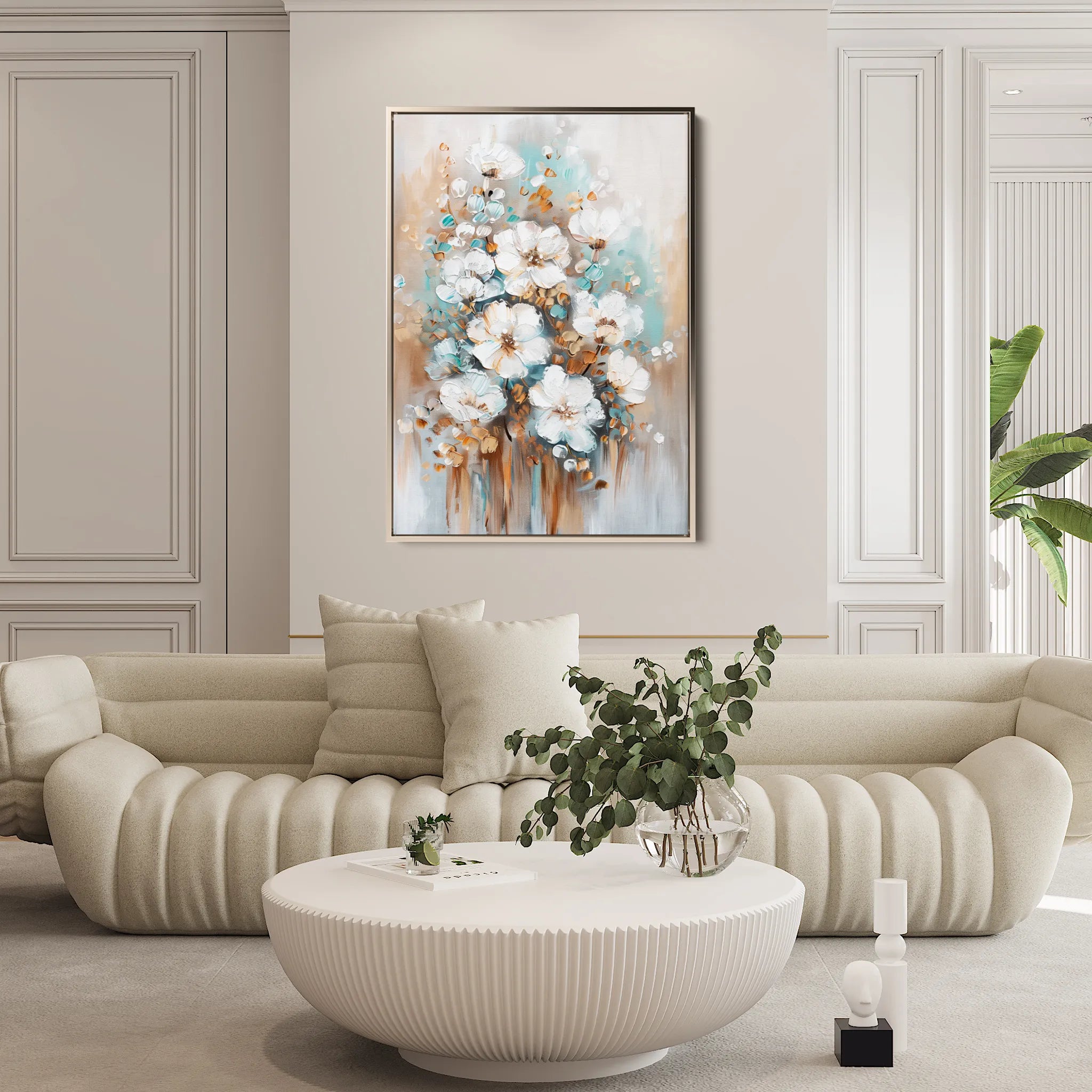 Floral 815 Canvas Art 18" x 24" / 45 x 60 cm / Black
