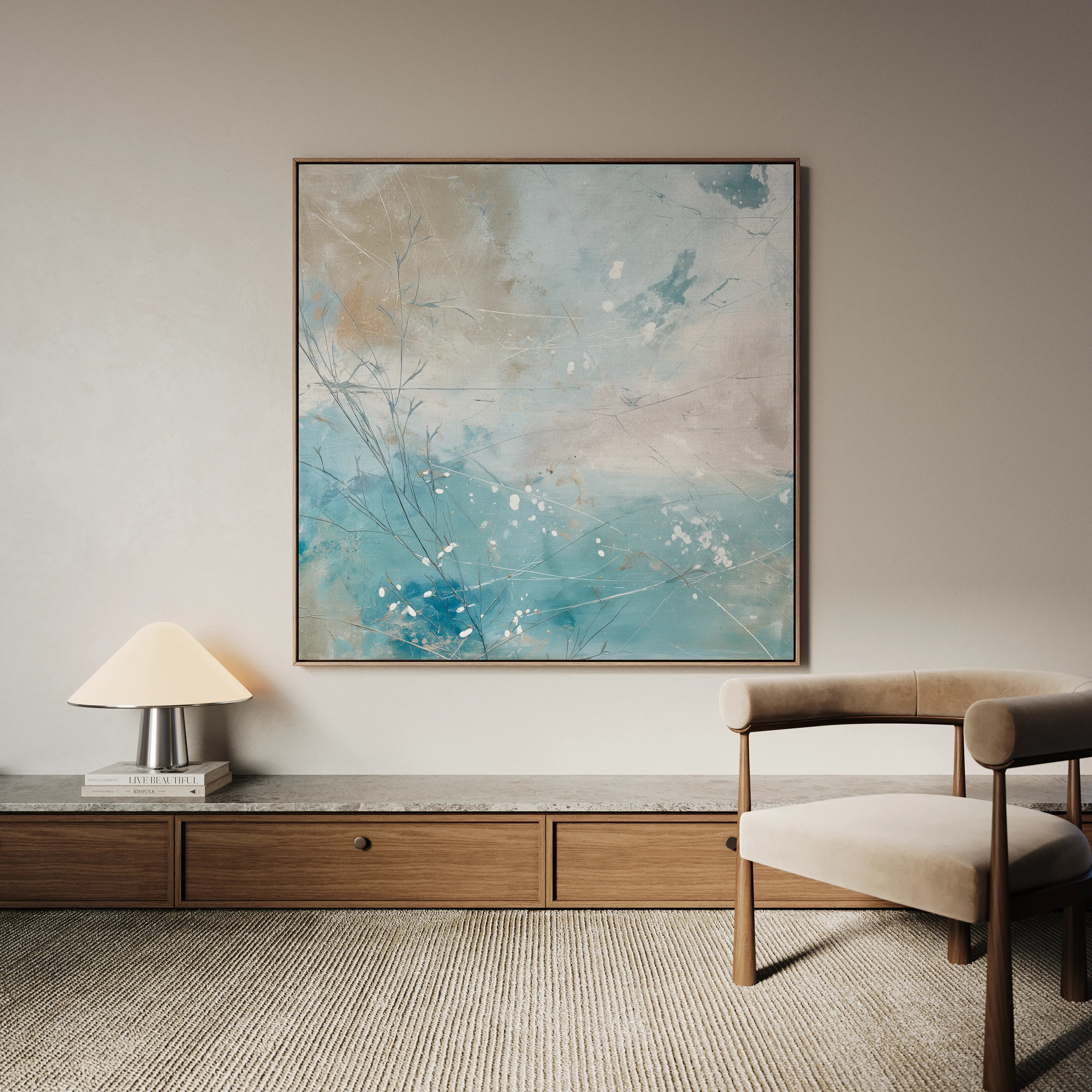 Abstract 816 Canvas Art 16" x 16" / 40 x 40 cm / Black
