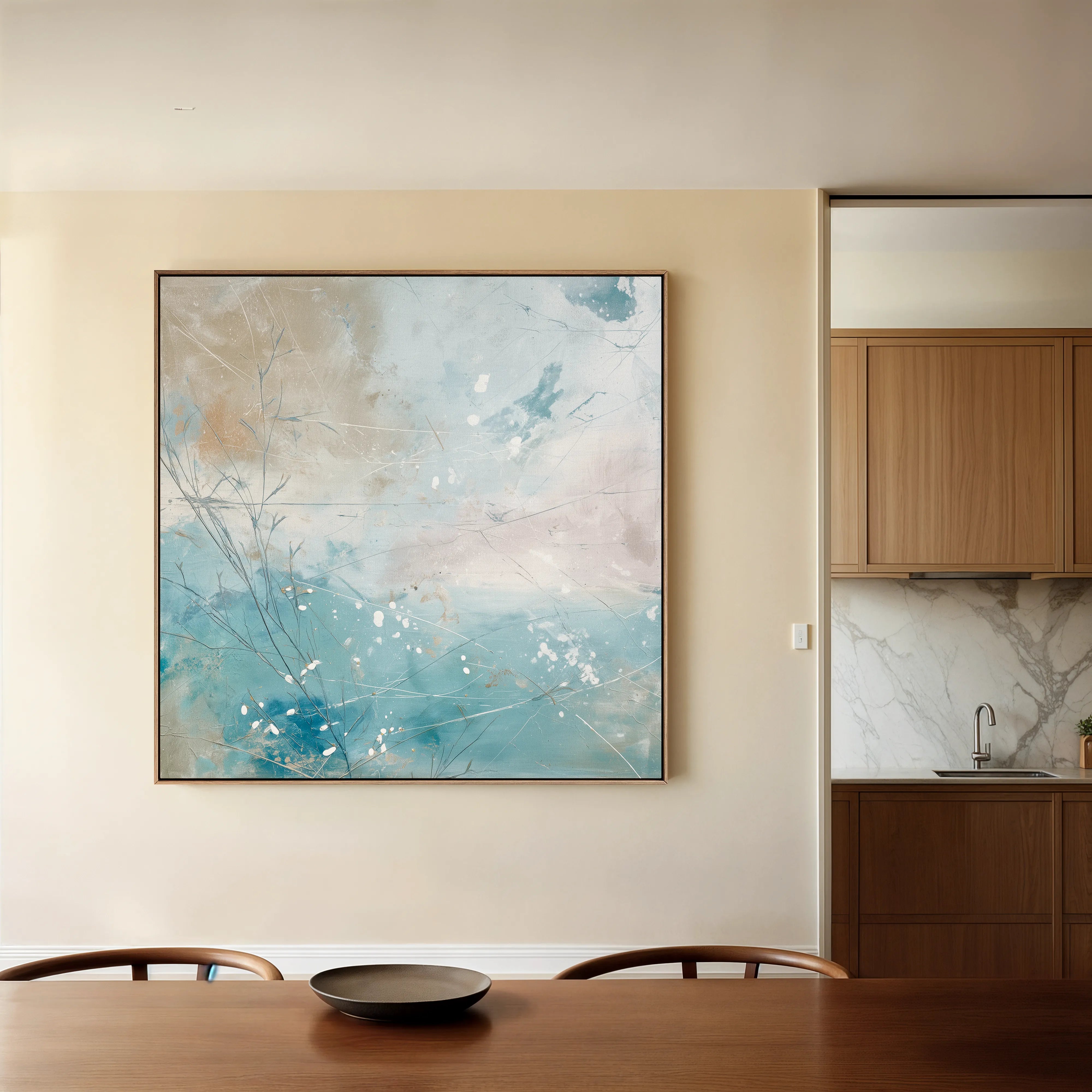 Abstract 816 Canvas Art 16" x 16" / 40 x 40 cm / Black