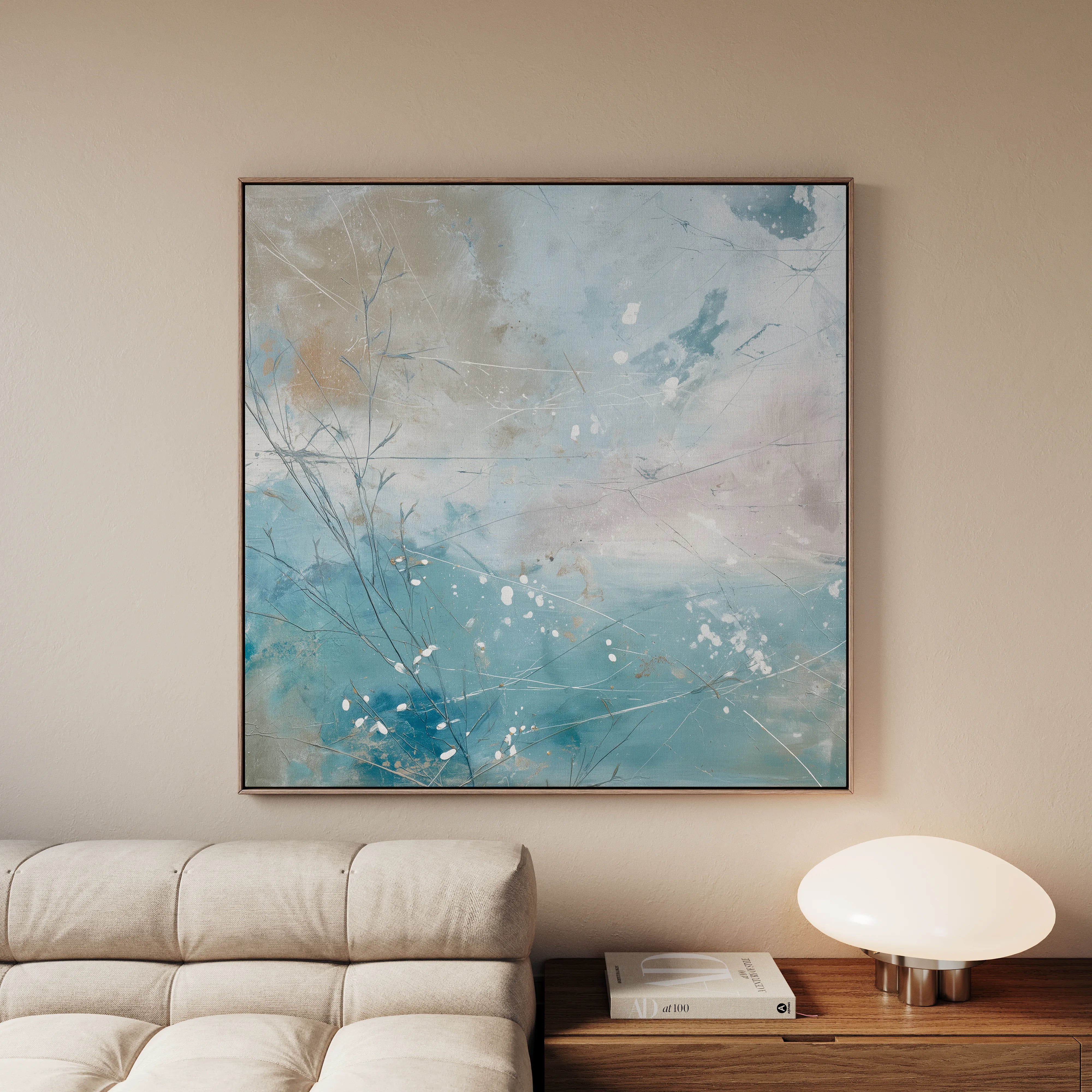 Abstract 816 Canvas Art 16" x 16" / 40 x 40 cm / Black