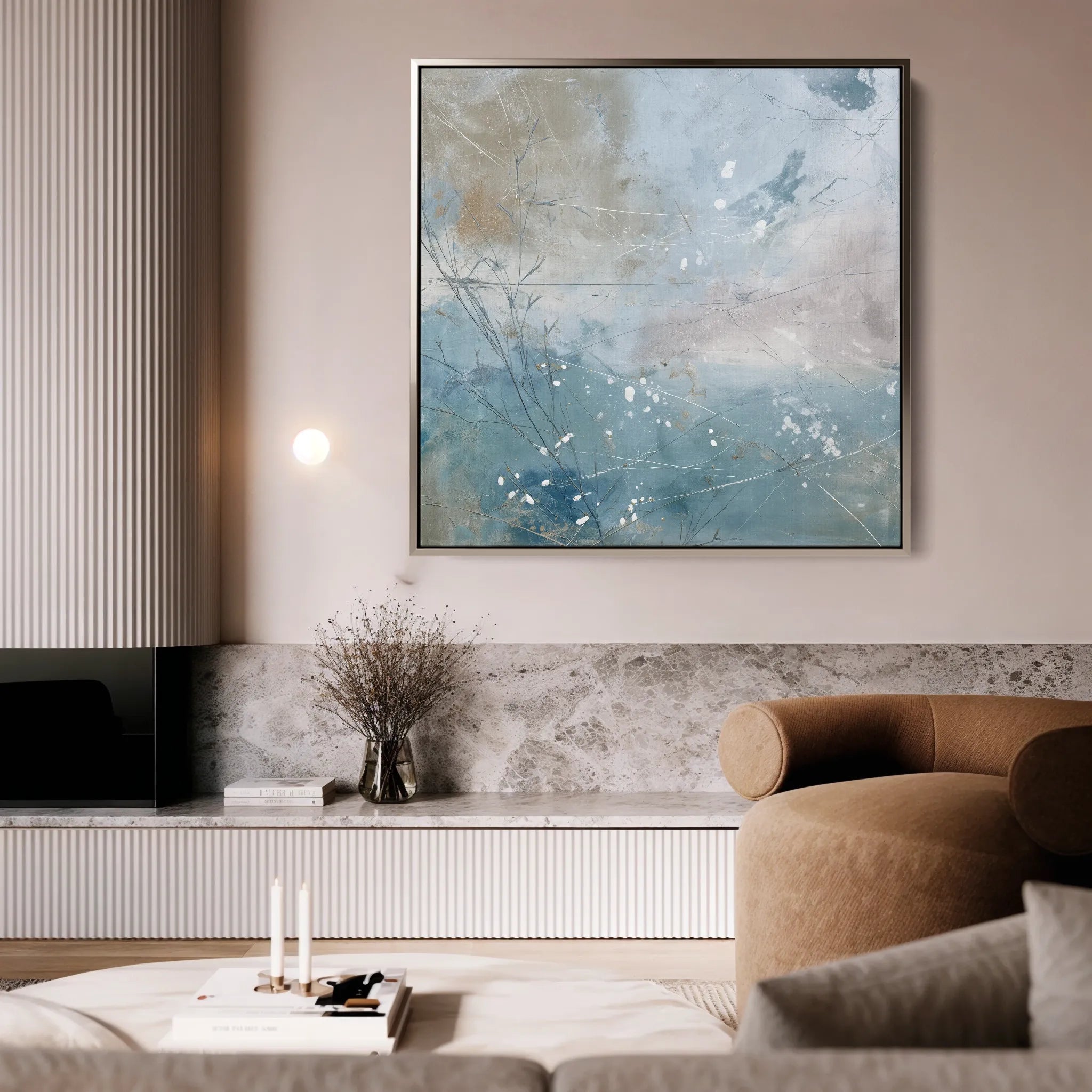 Abstract 816 Canvas Art 16" x 16" / 40 x 40 cm / Black