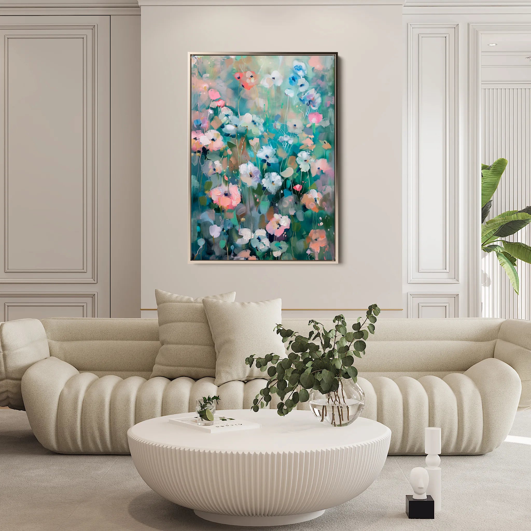 Floral 816 Canvas Art 18" x 24" / 45 x 60 cm / Black