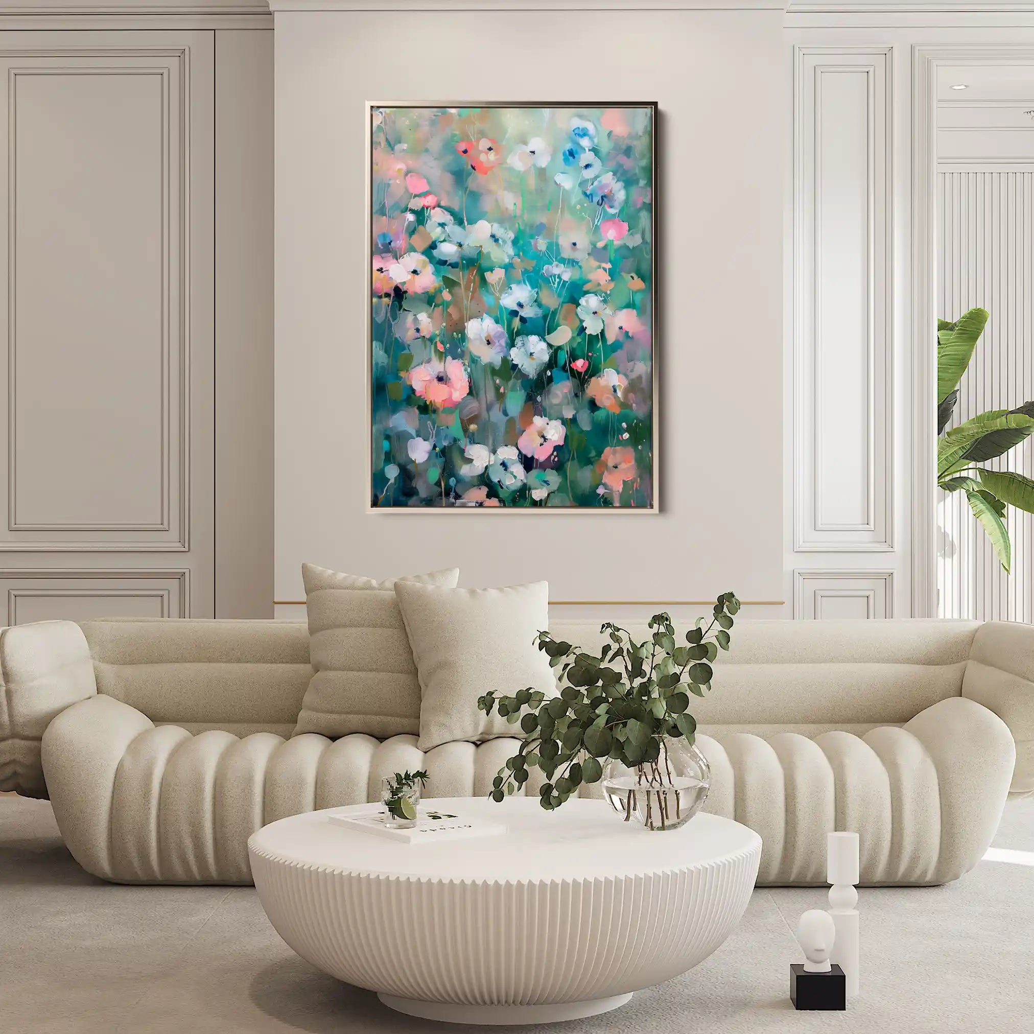 Floral 816 Canvas Art 60 x 40 cm / Black