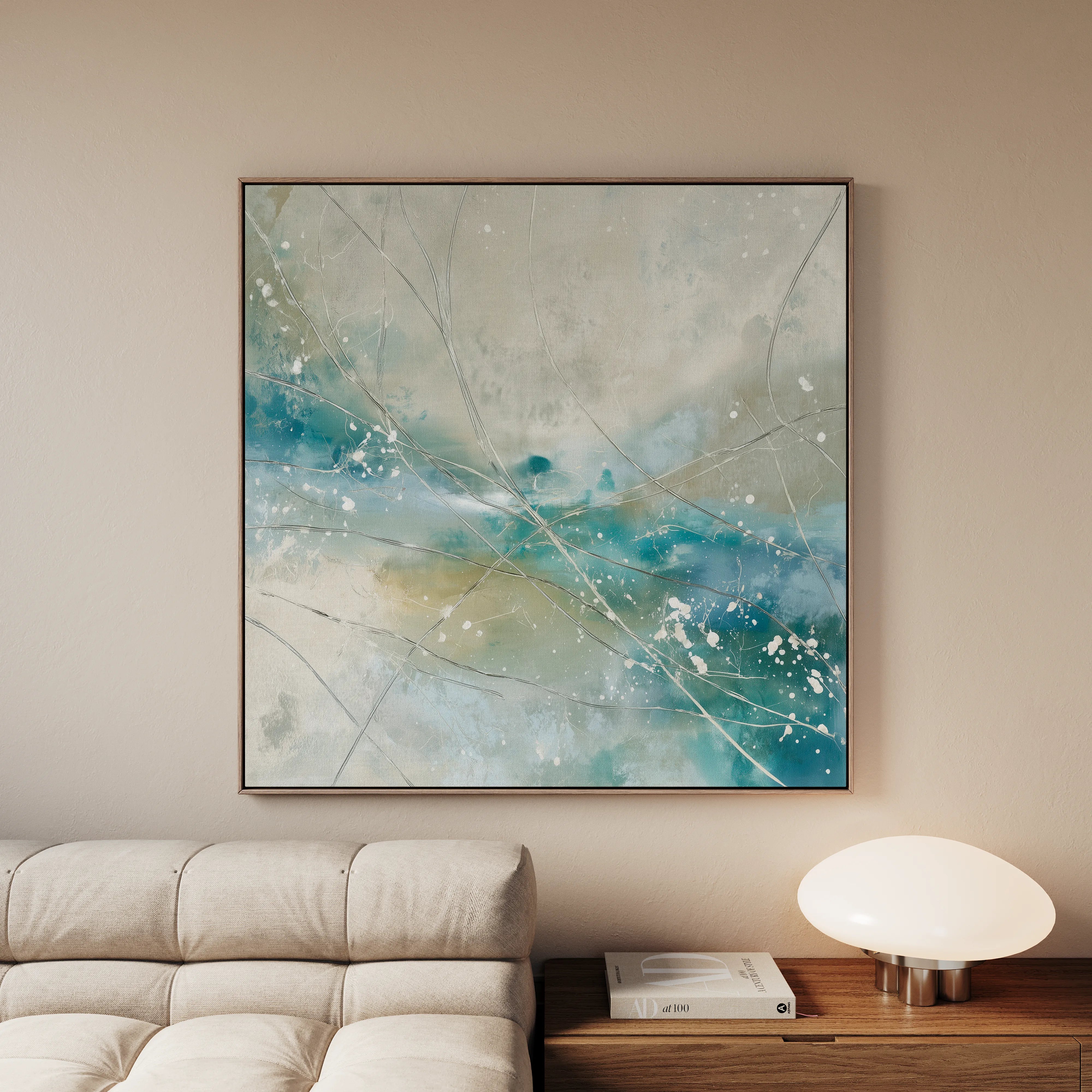 Abstract 817 Canvas Art 16" x 16" / 40 x 40 cm / Black