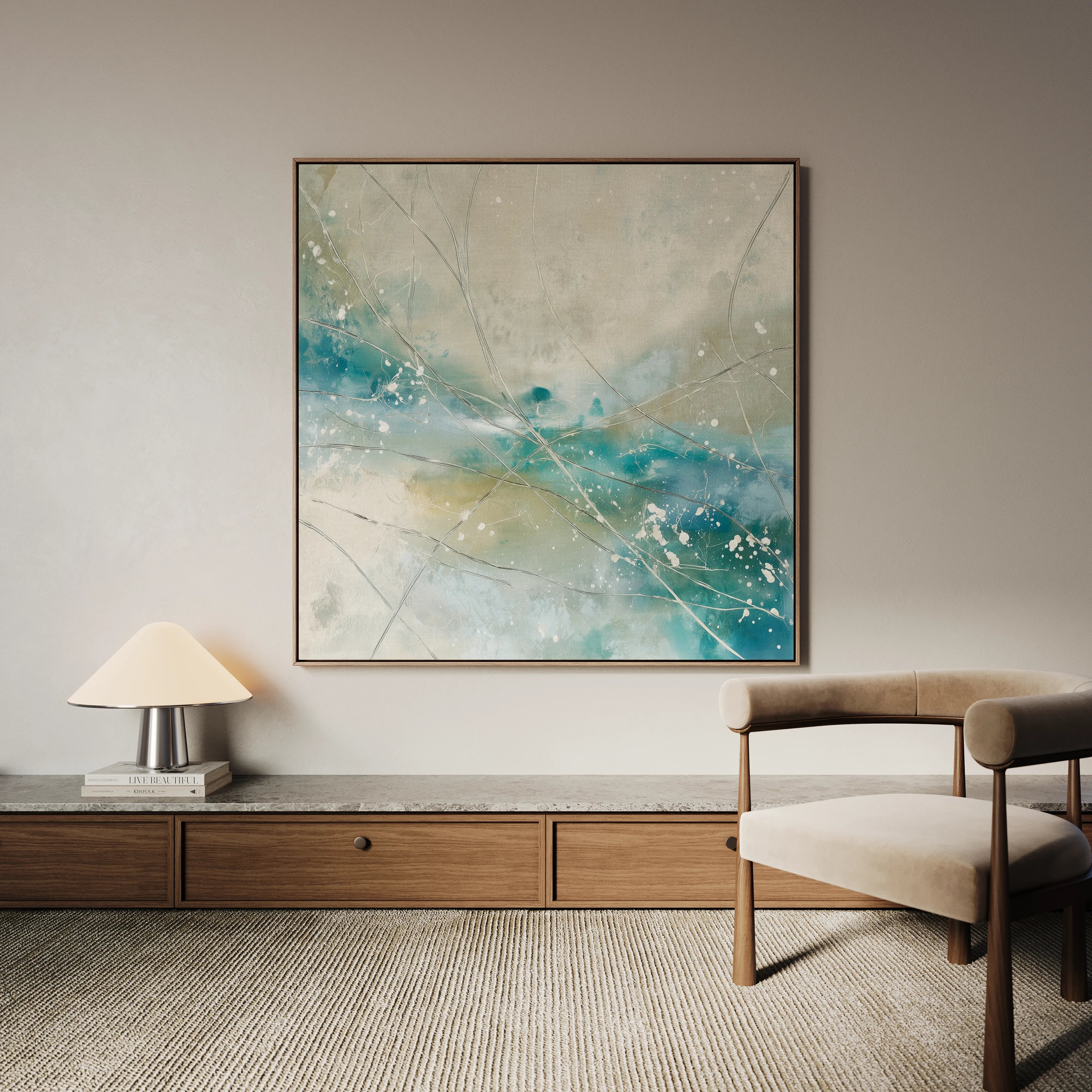 Abstract 817 Canvas Art 16" x 16" / 40 x 40 cm / Black