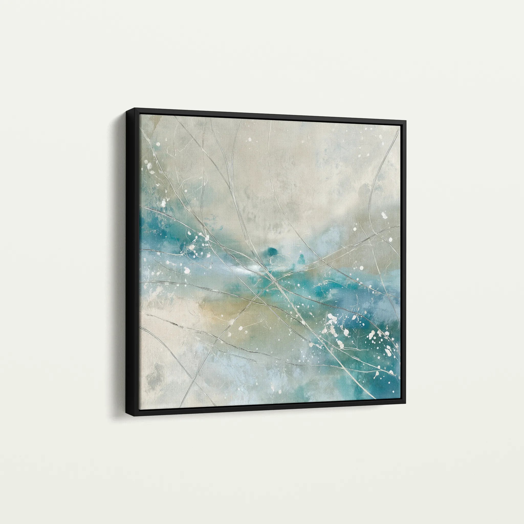 Abstract 817 Canvas Art 16" x 16" / 40 x 40 cm / Black