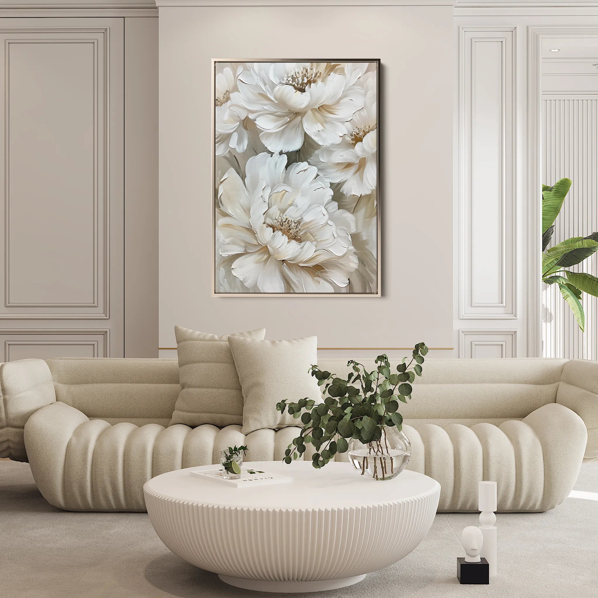 Floral 817 Canvas Art 18" x 24" / 45 x 60 cm / Black