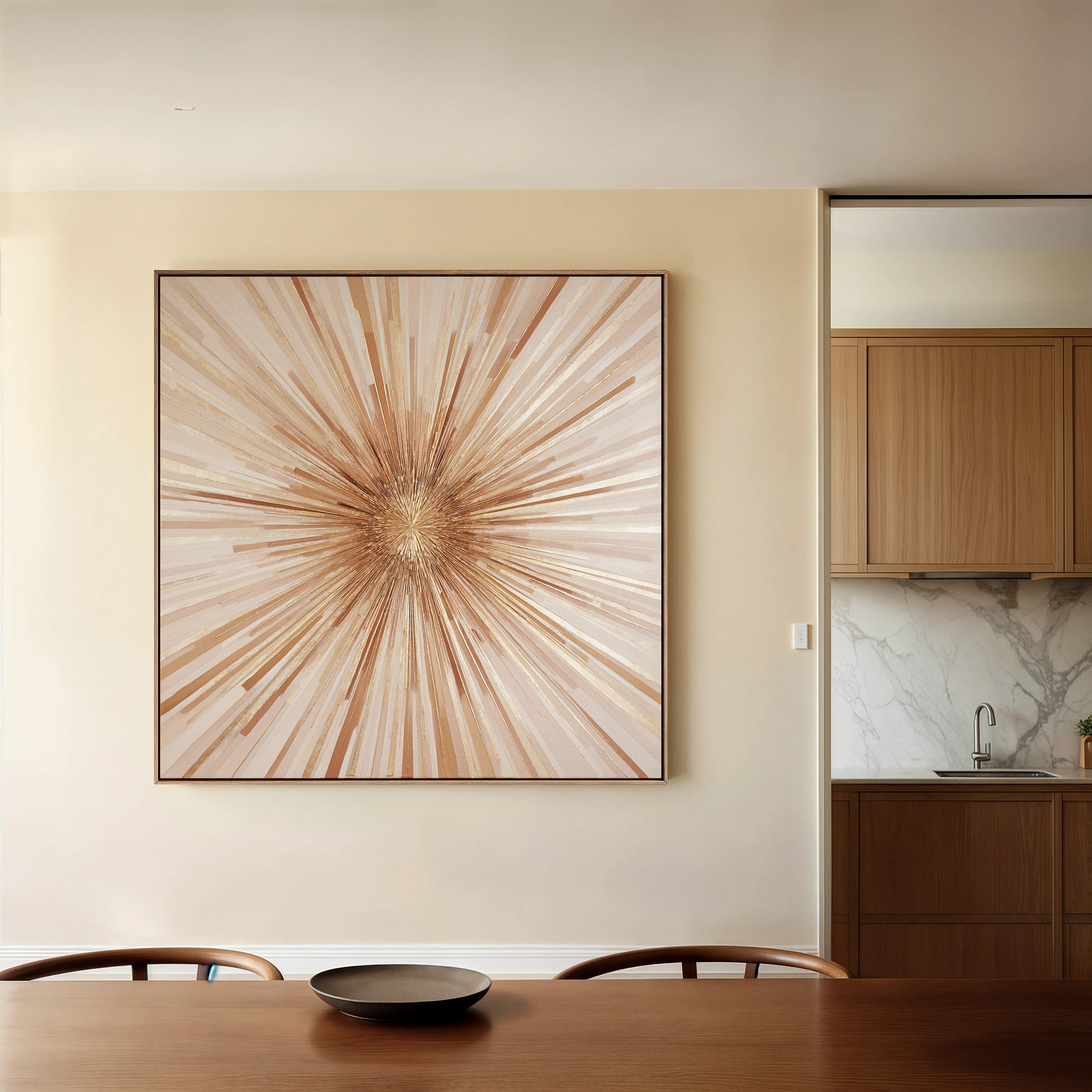 Abstract 818 Canvas Art 16" x 16" / 40 x 40 cm / Black