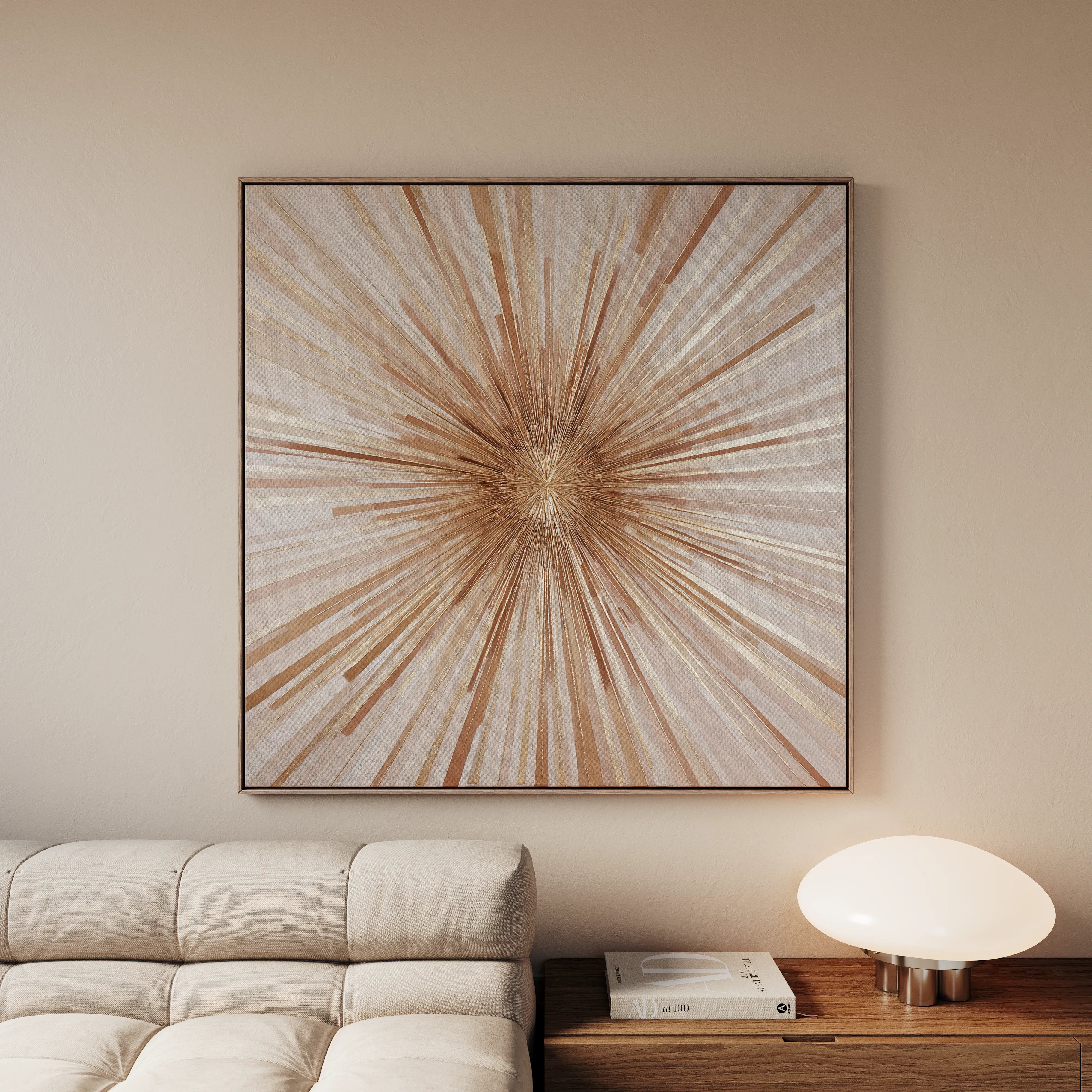 Abstract 818 Canvas Art 16" x 16" / 40 x 40 cm / Black