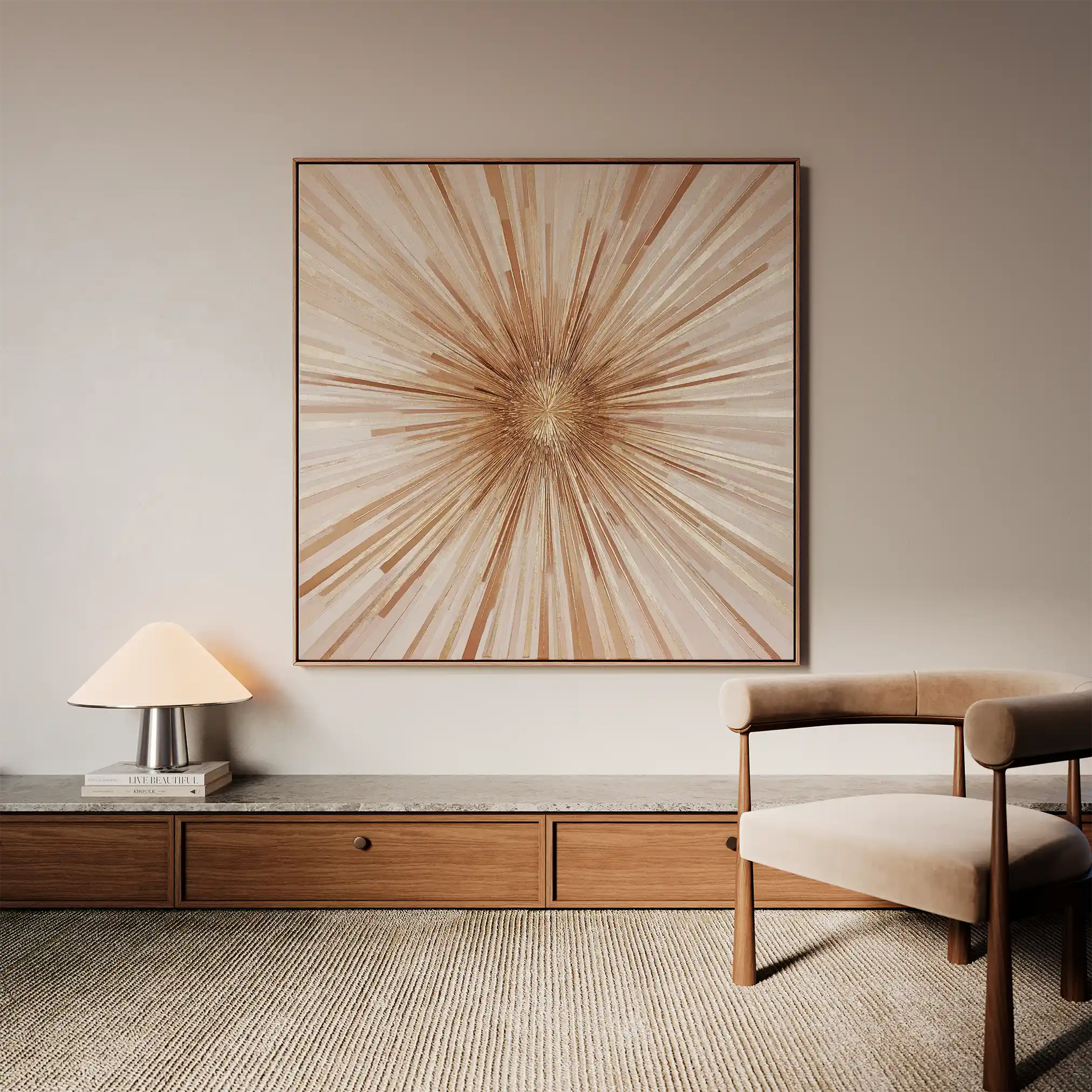 Abstract 818 Canvas Art 16" x 16" / 40 x 40 cm / Black