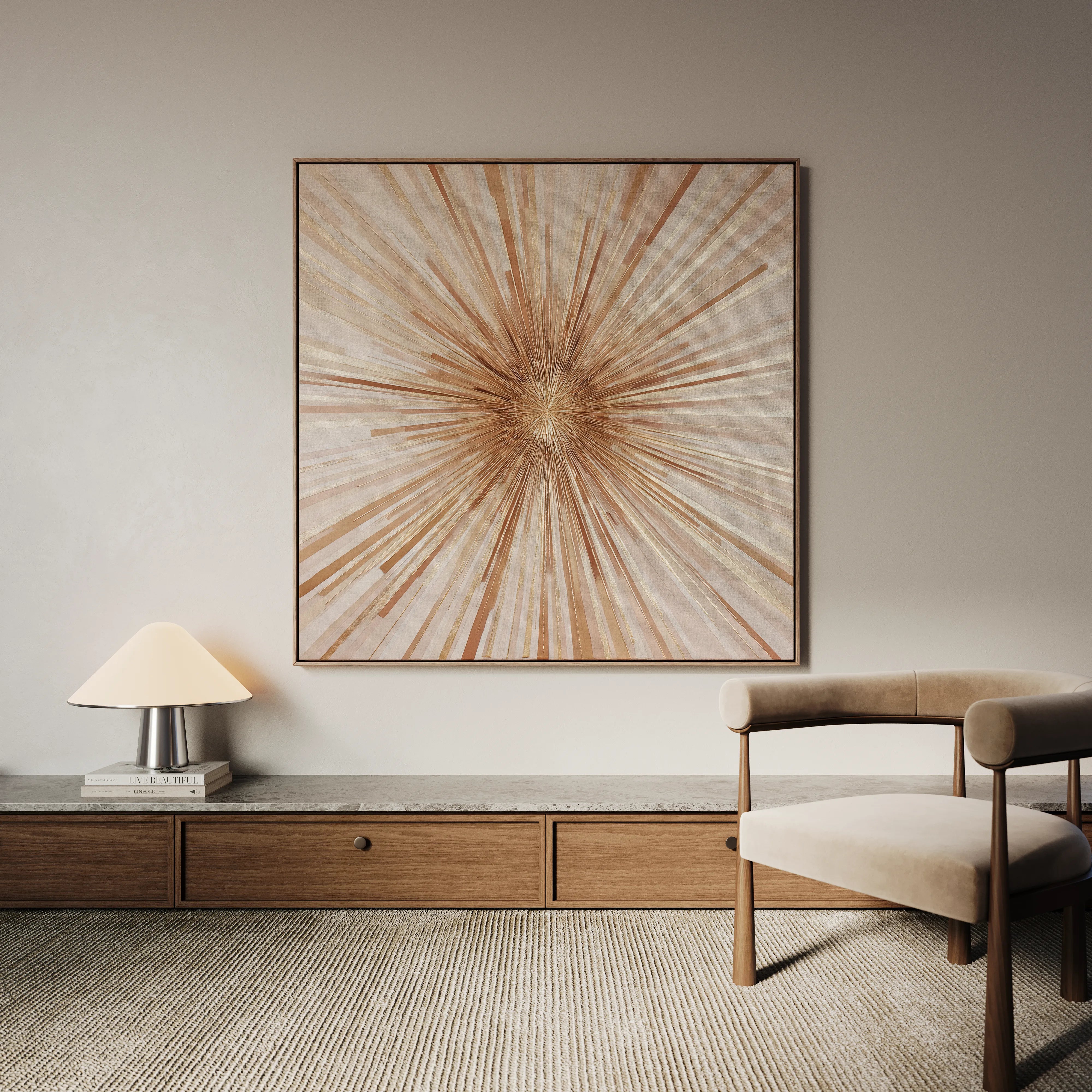 Abstract 818 Canvas Art 16" x 16" / 40 x 40 cm / Black