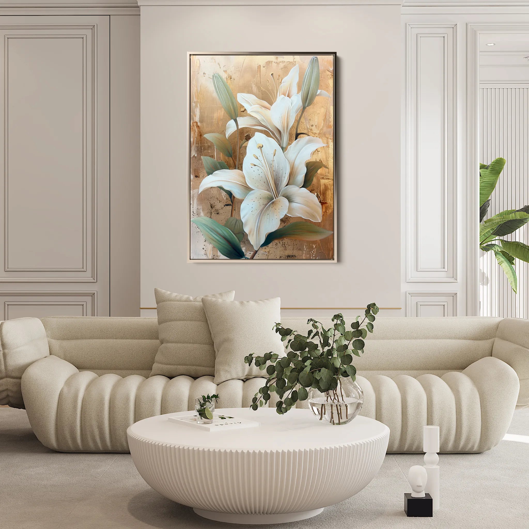 Floral 818 Canvas Art 18" x 24" / 45 x 60 cm / Black