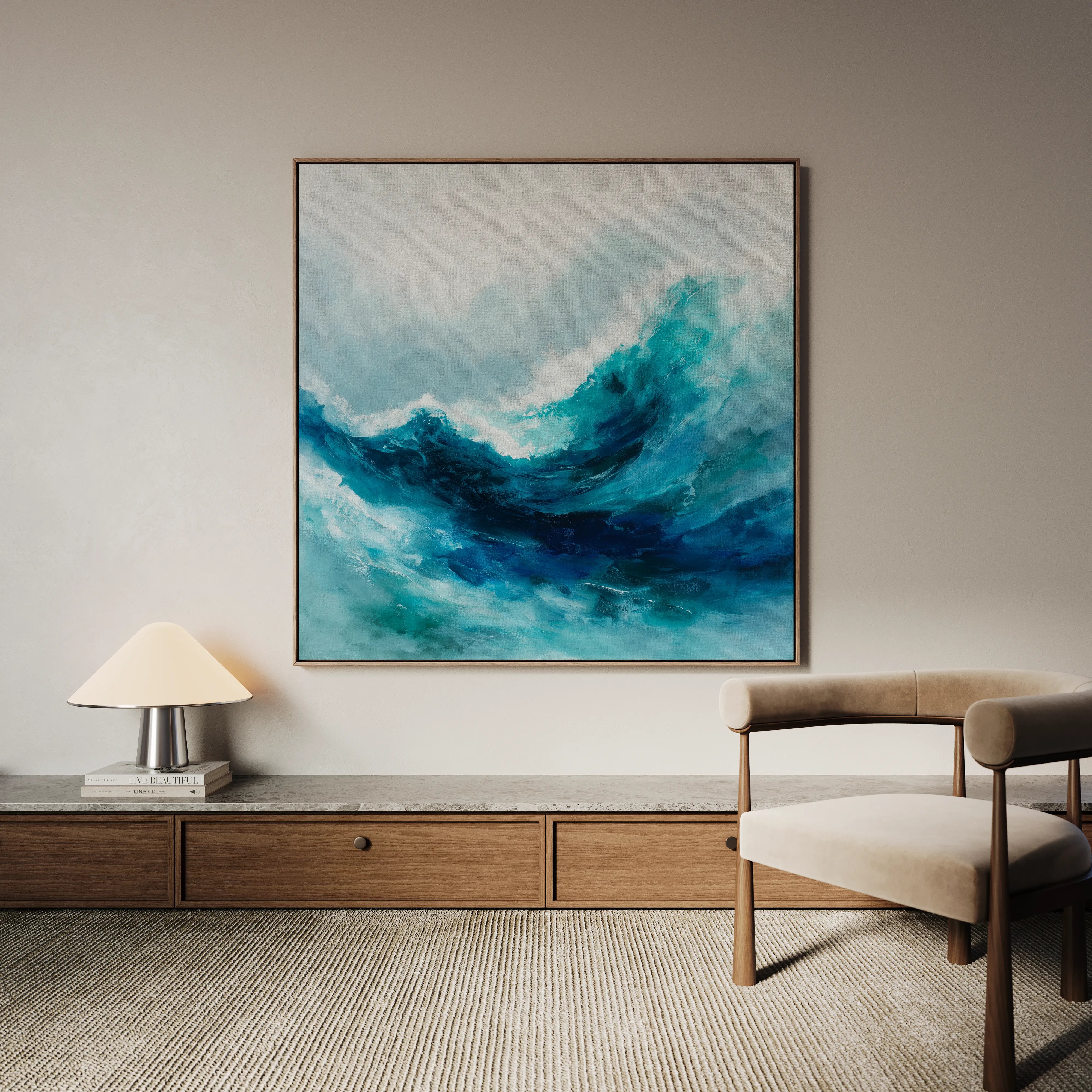 Abstract 819 Canvas Art 16" x 16" / 40 x 40 cm / Black