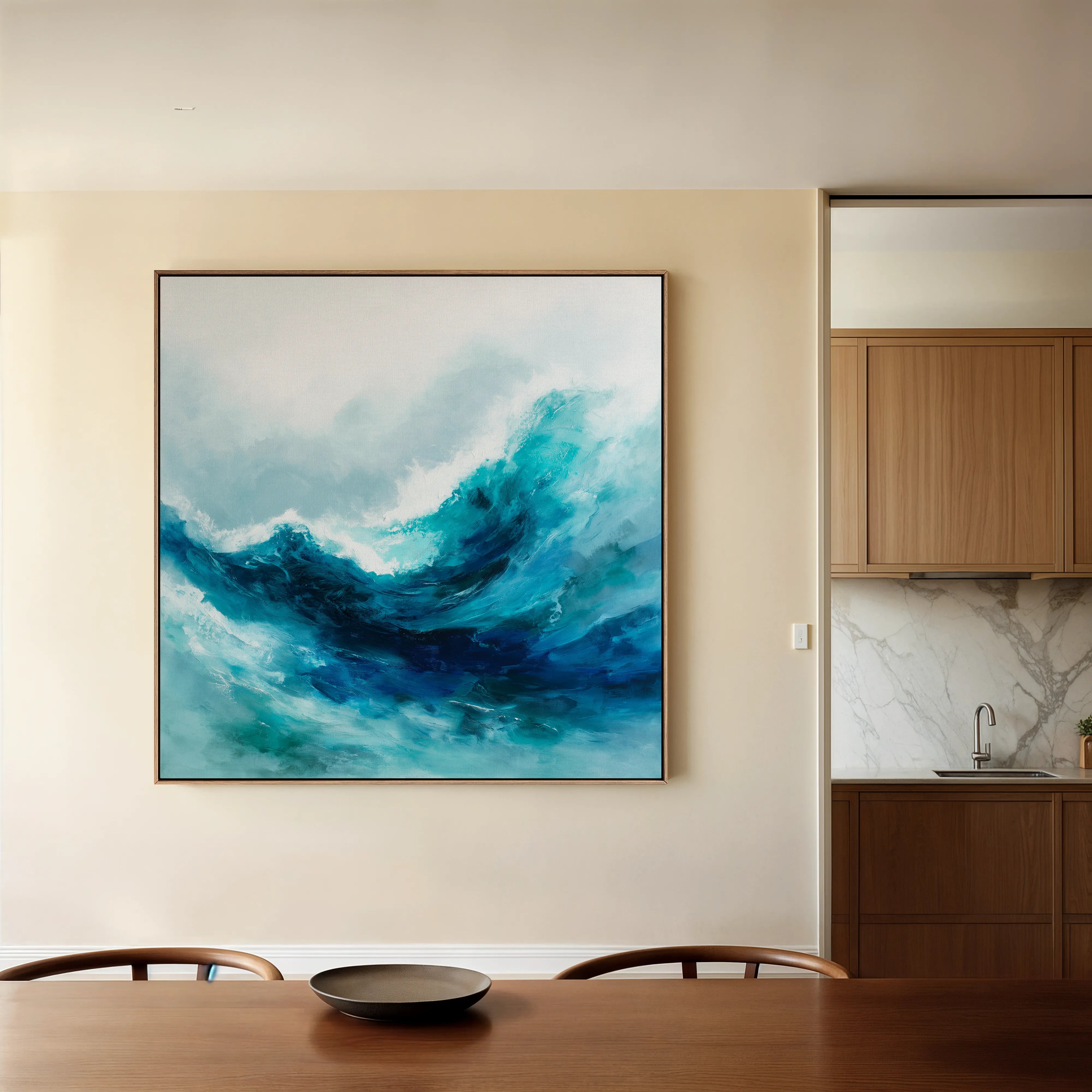 Abstract 819 Canvas Art 16" x 16" / 40 x 40 cm / Black