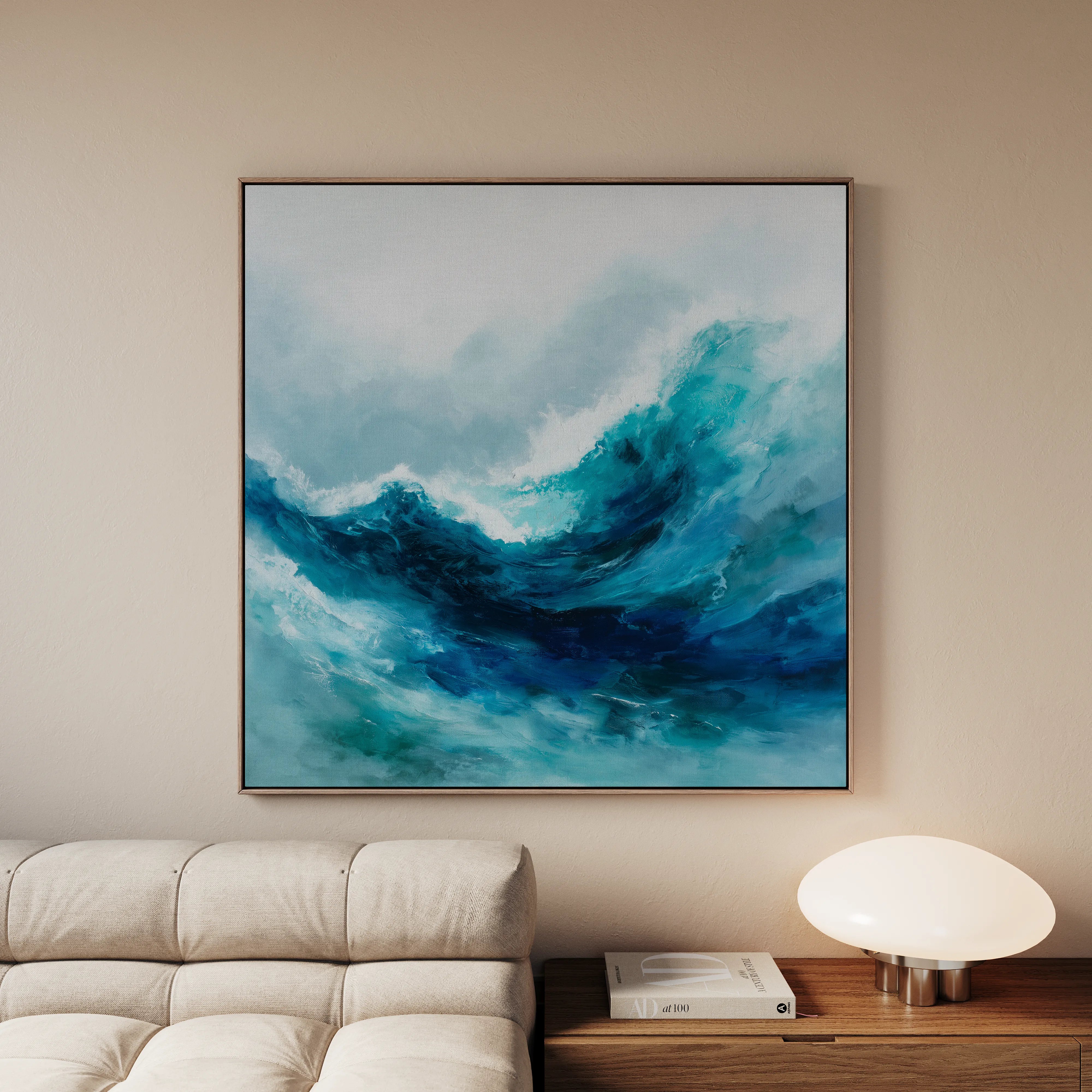 Abstract 819 Canvas Art 16" x 16" / 40 x 40 cm / Black