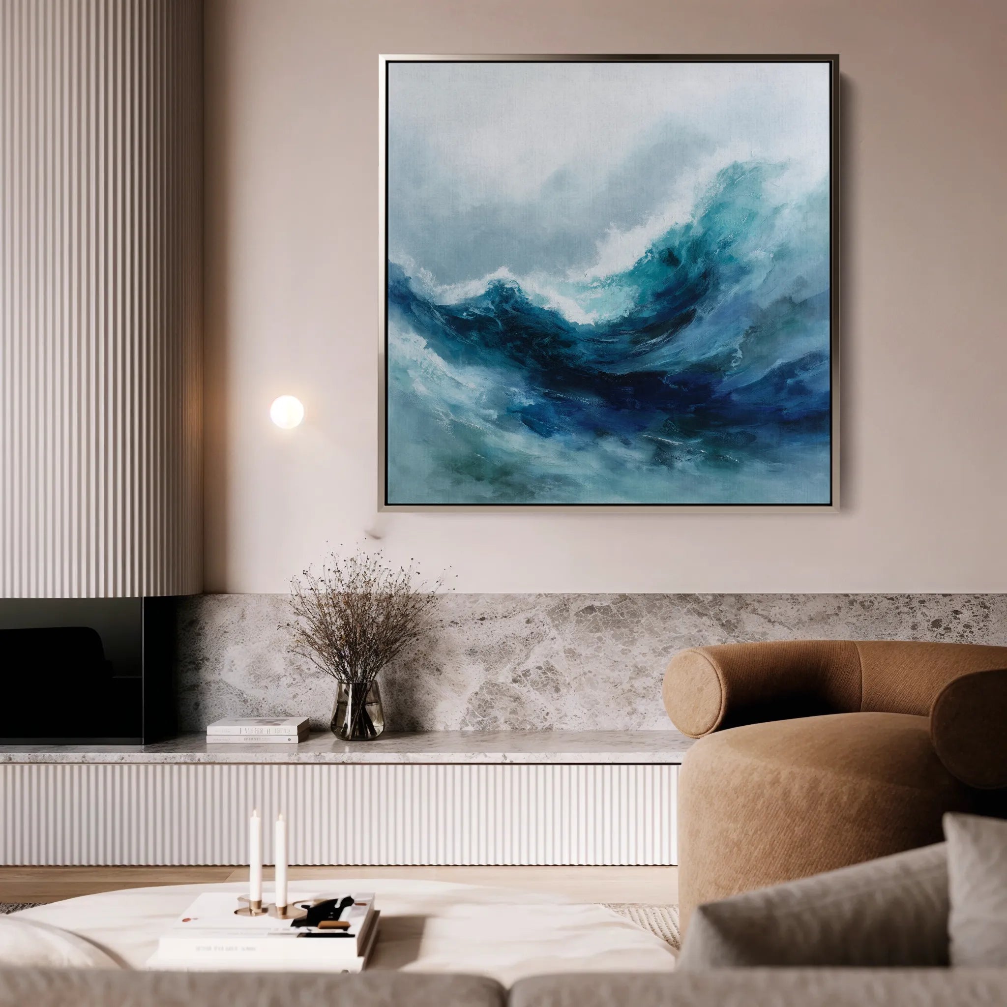 Abstract 819 Canvas Art 16" x 16" / 40 x 40 cm / Black