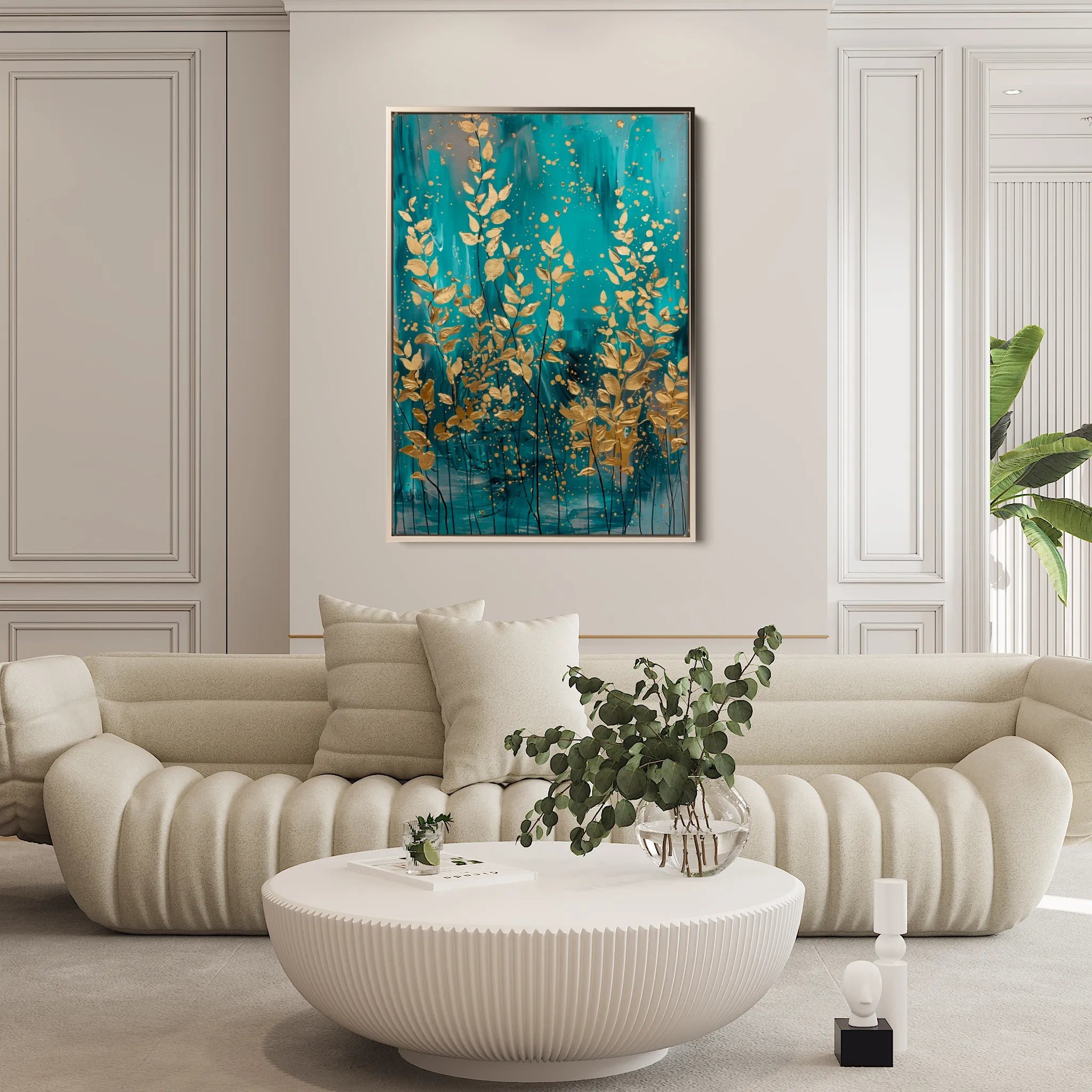 Floral 819 Canvas Art 18" x 24" / 45 x 60 cm / Black