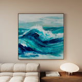 Abstract 820 Canvas Art 16" x 16" / 40 x 40 cm / Black