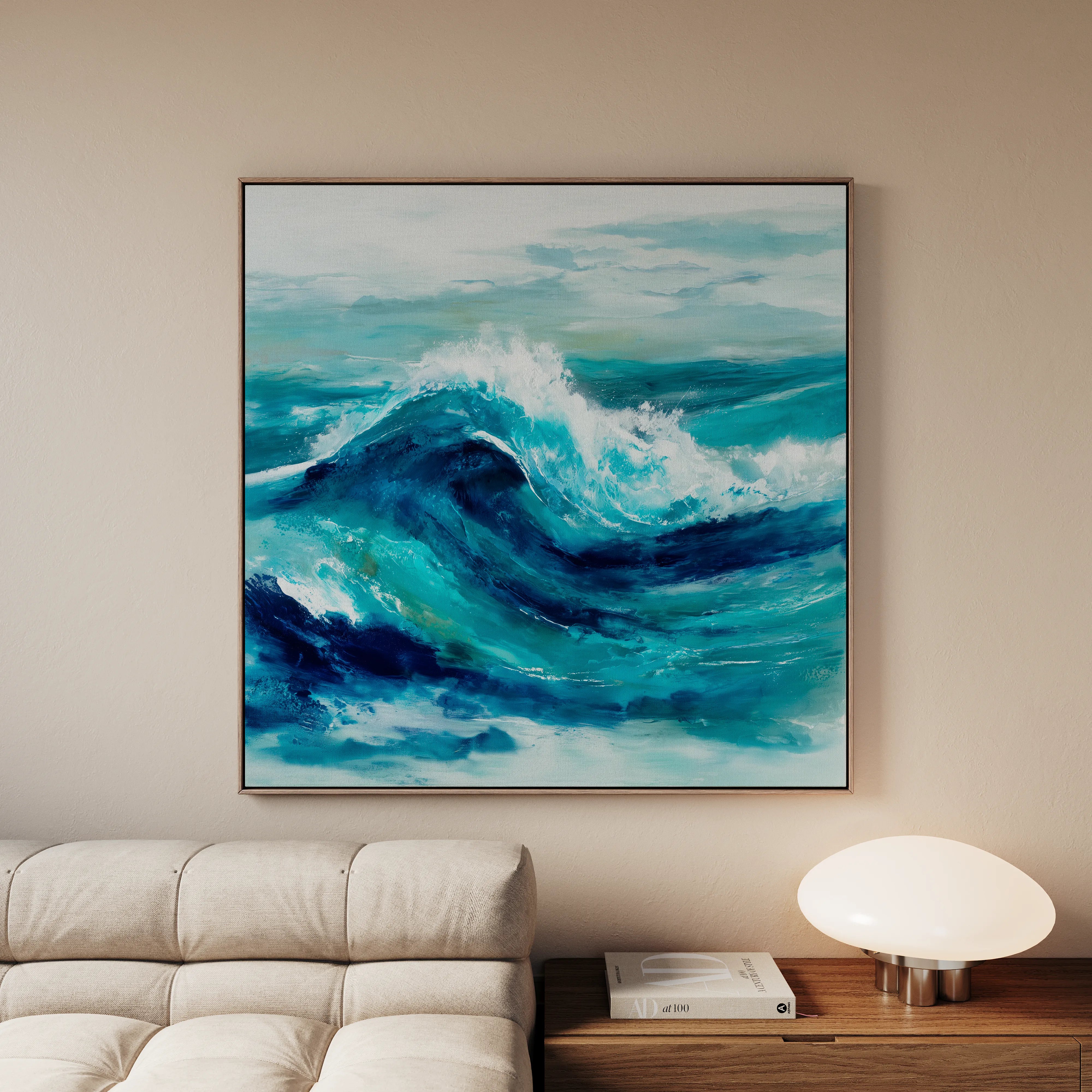 Abstract 820 Canvas Art 16" x 16" / 40 x 40 cm / Black