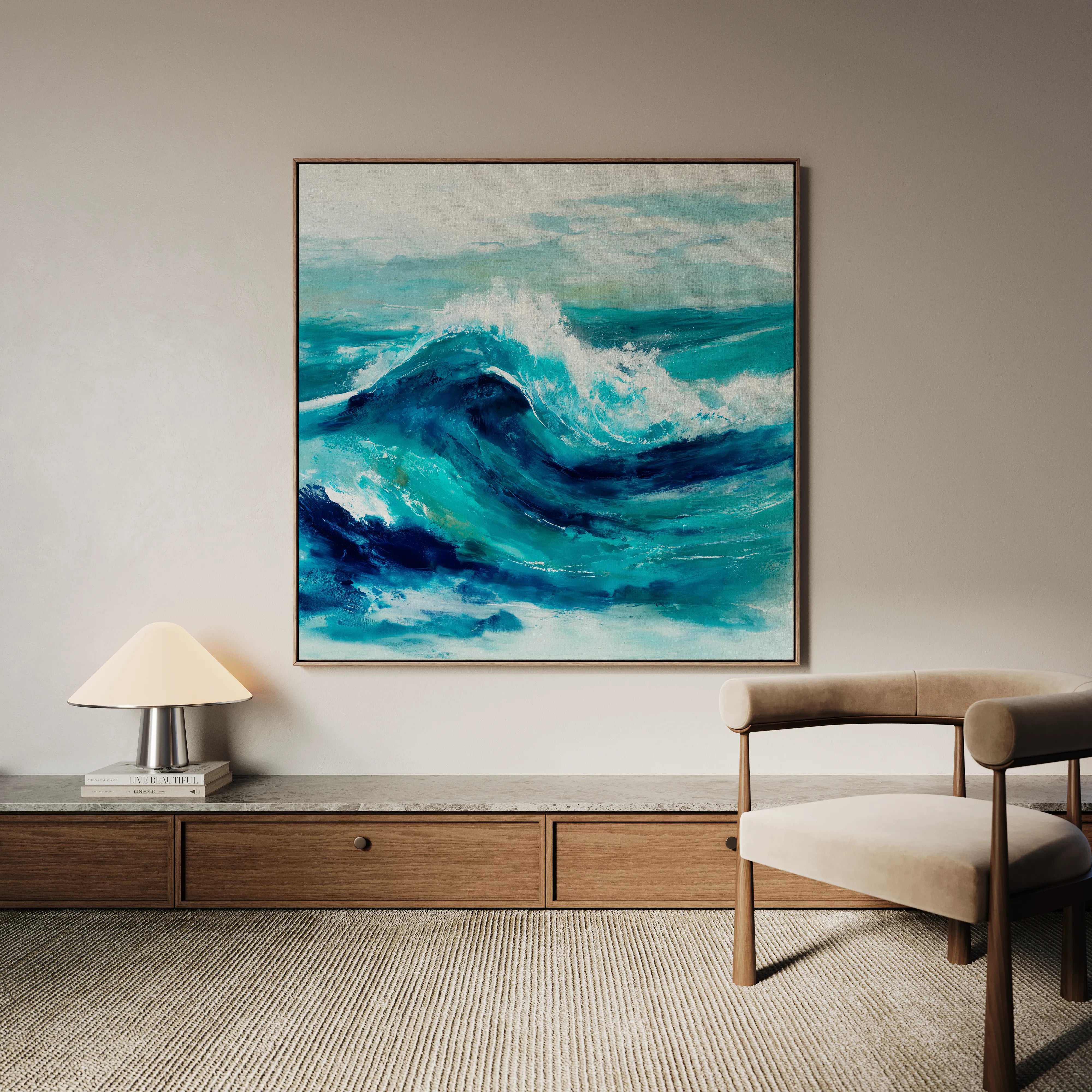 Abstract 820 Canvas Art 16" x 16" / 40 x 40 cm / Black