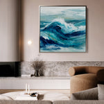 Abstract 820 Canvas Art 16" x 16" / 40 x 40 cm / Black