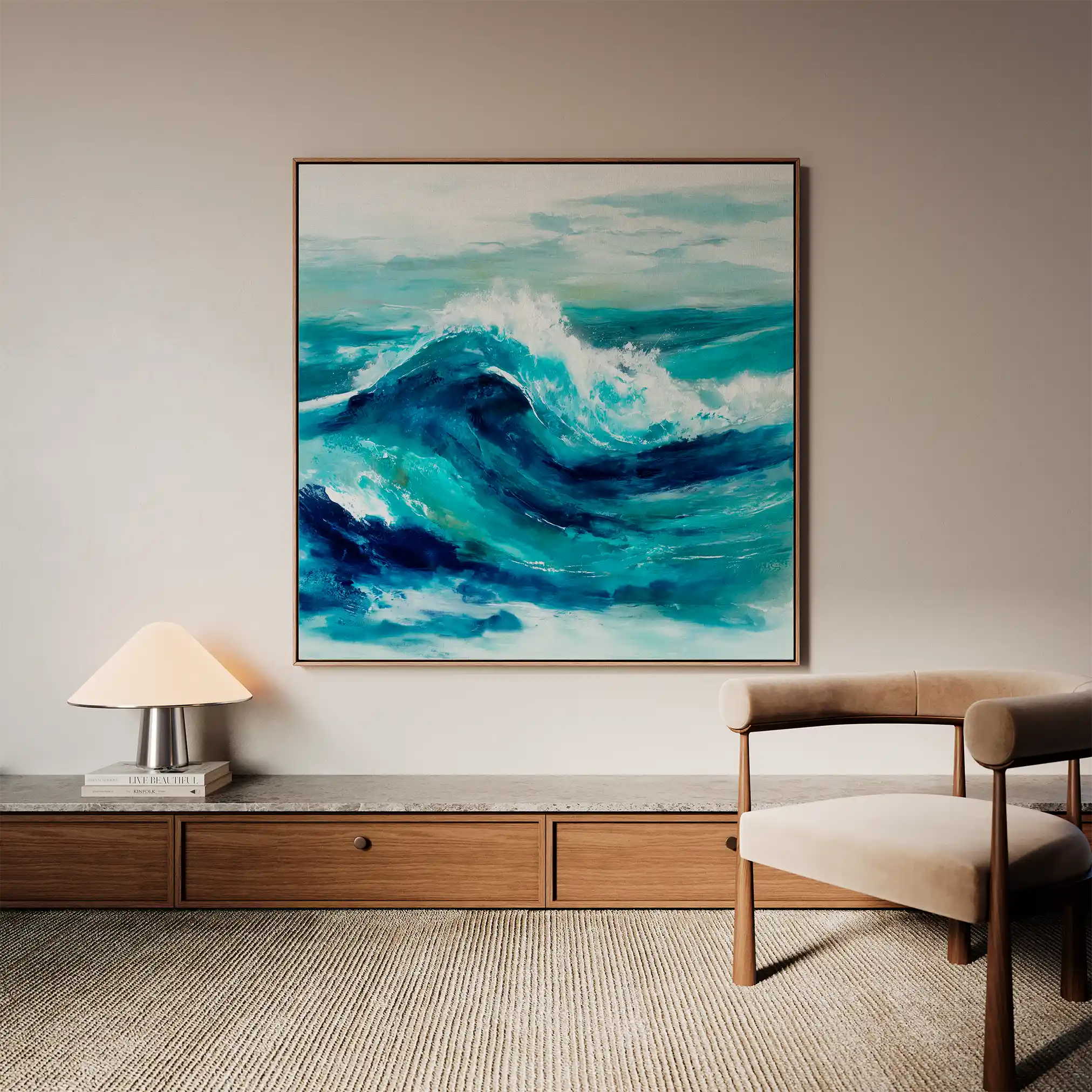 Abstract 820 Canvas Art 60 x 60 cm / Black