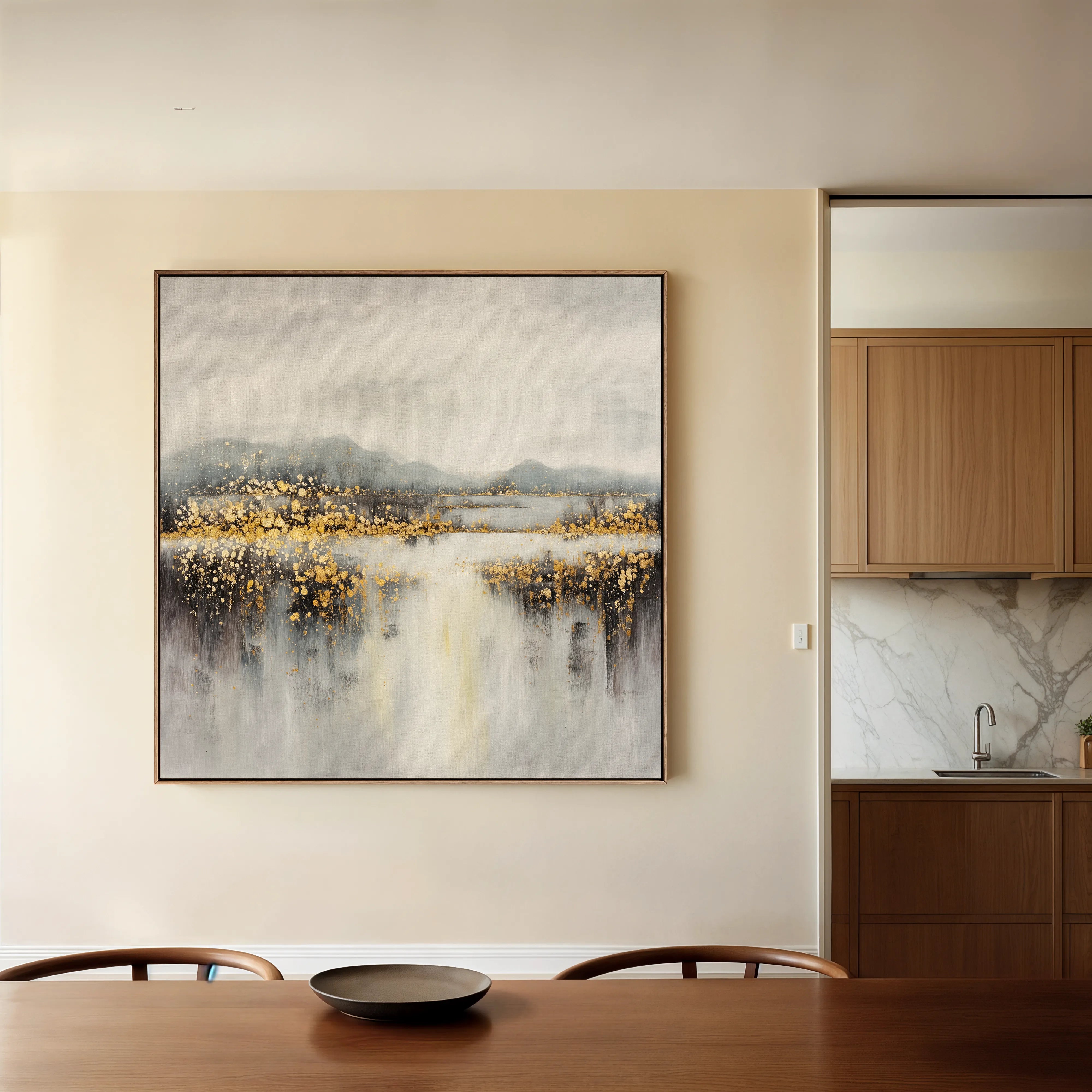 Abstract 821 Canvas Art 16" x 16" / 40 x 40 cm / Black