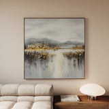 Abstract 821 Canvas Art 16" x 16" / 40 x 40 cm / Black