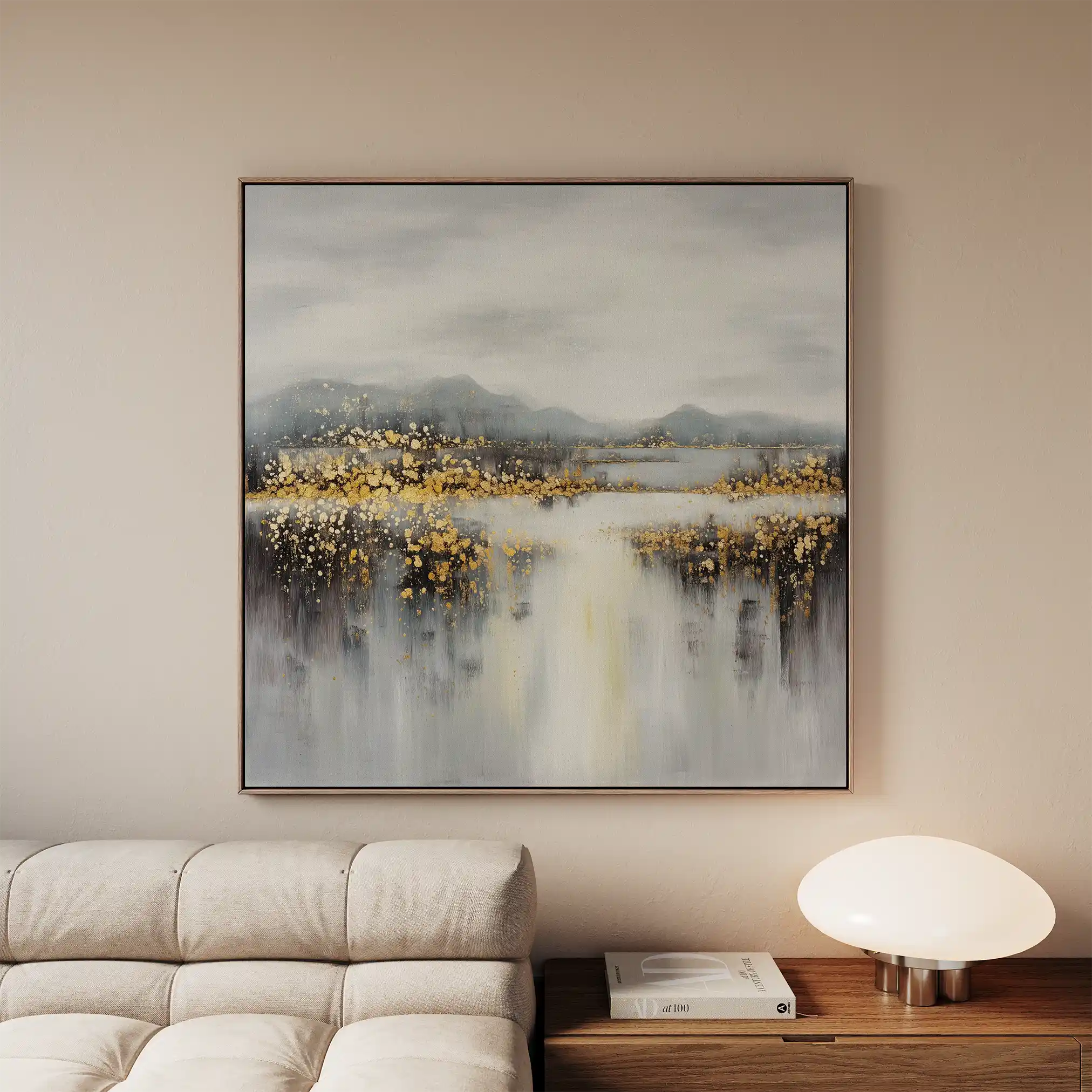 Abstract 821 Canvas Art 16" x 16" / 40 x 40 cm / Black