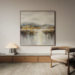 Abstract 821 Canvas Art 16" x 16" / 40 x 40 cm / Black