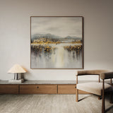 Abstract 821 Canvas Art 16" x 16" / 40 x 40 cm / Black
