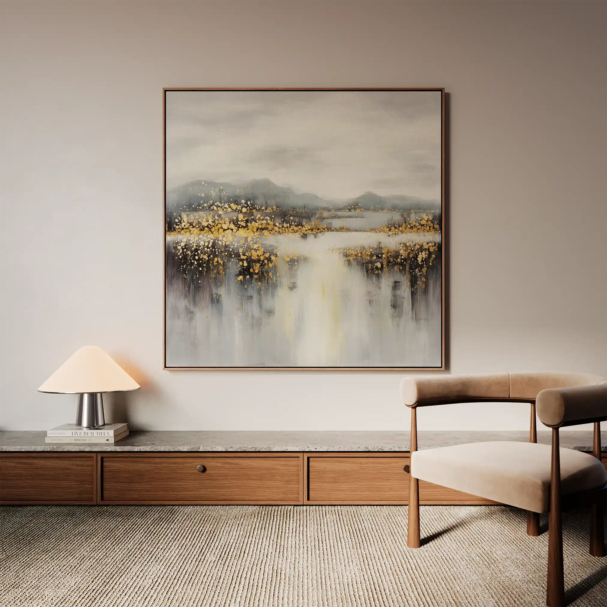 Abstract 821 Canvas Art 16" x 16" / 40 x 40 cm / Black