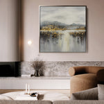 Abstract 821 Canvas Art 16" x 16" / 40 x 40 cm / Black