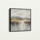 Abstract 821 Canvas Art 16" x 16" / 40 x 40 cm / Black