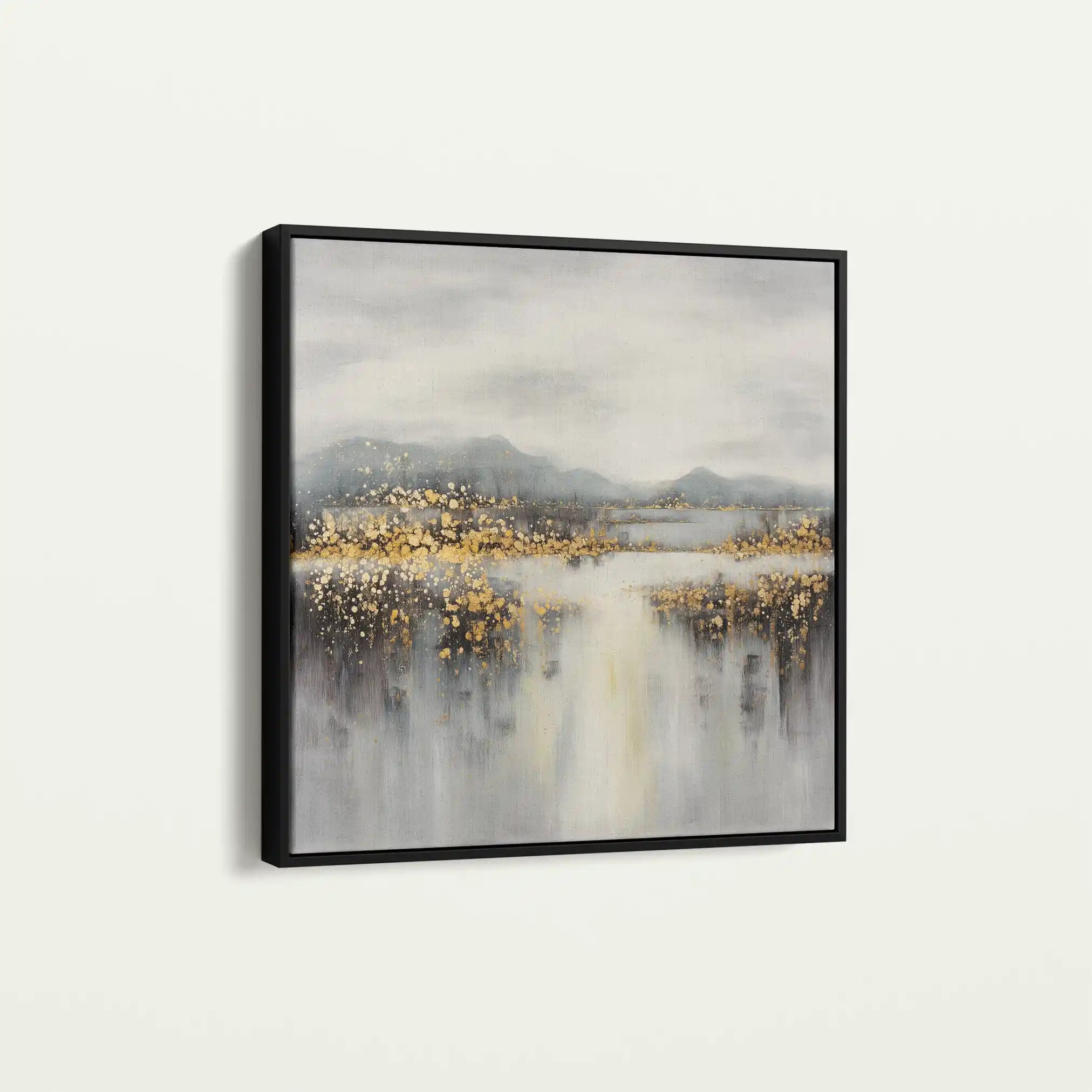 Abstract 821 Canvas Art 16" x 16" / 40 x 40 cm / Black